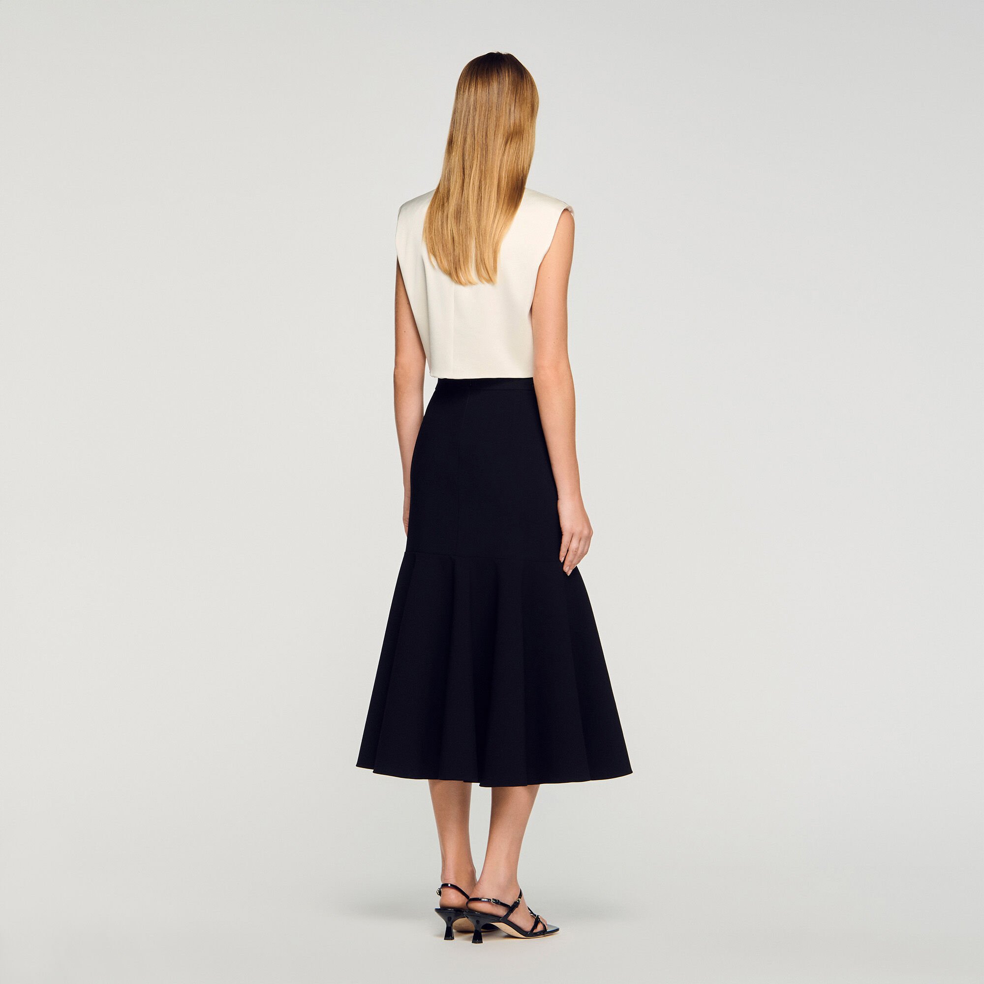Midi ruffled skirt