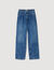 Wide-leg striped jeans