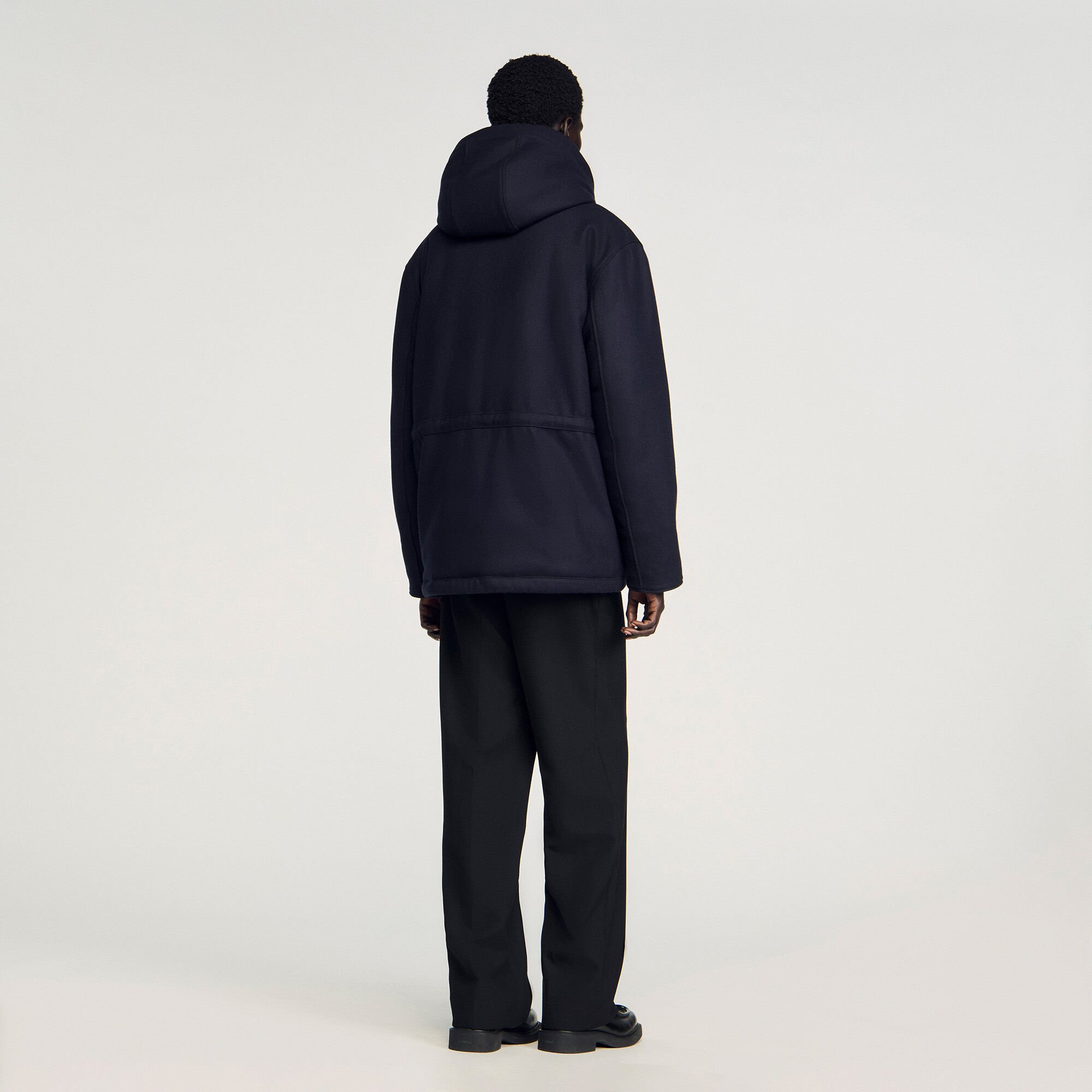 Hooded wool parka