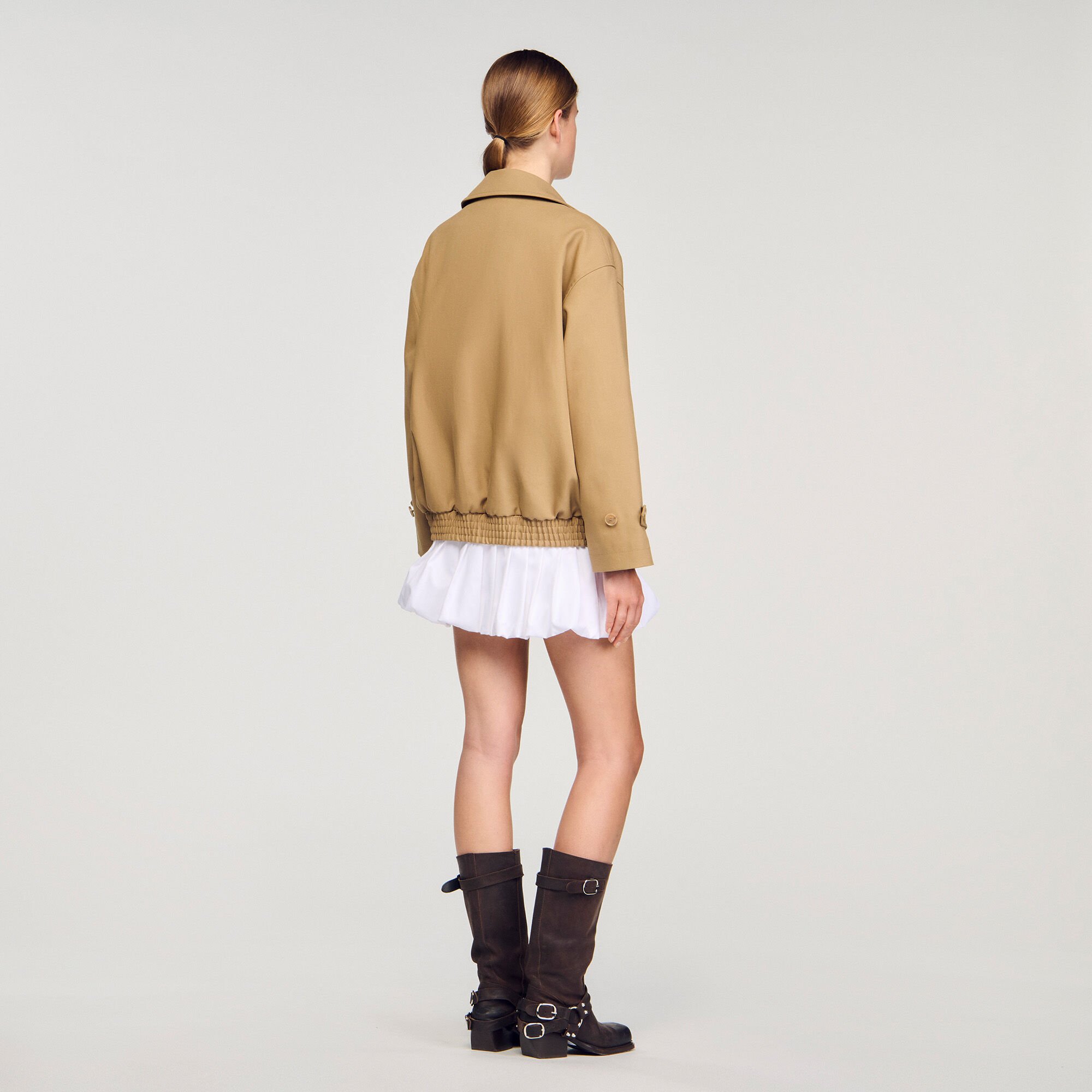 Short oversized trench coat