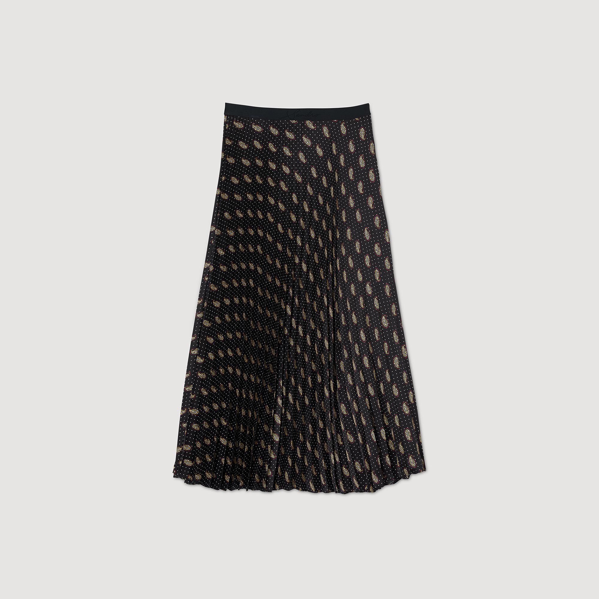 Long paisley skirt black / gray For Women | Sandro Paris Long paisley skirt black / gray For Women | Sandro Paris