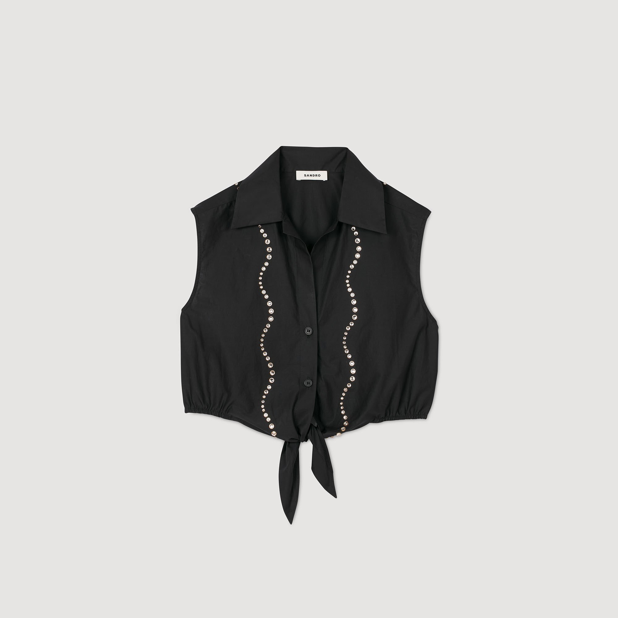 Rhinestone cropped shirt