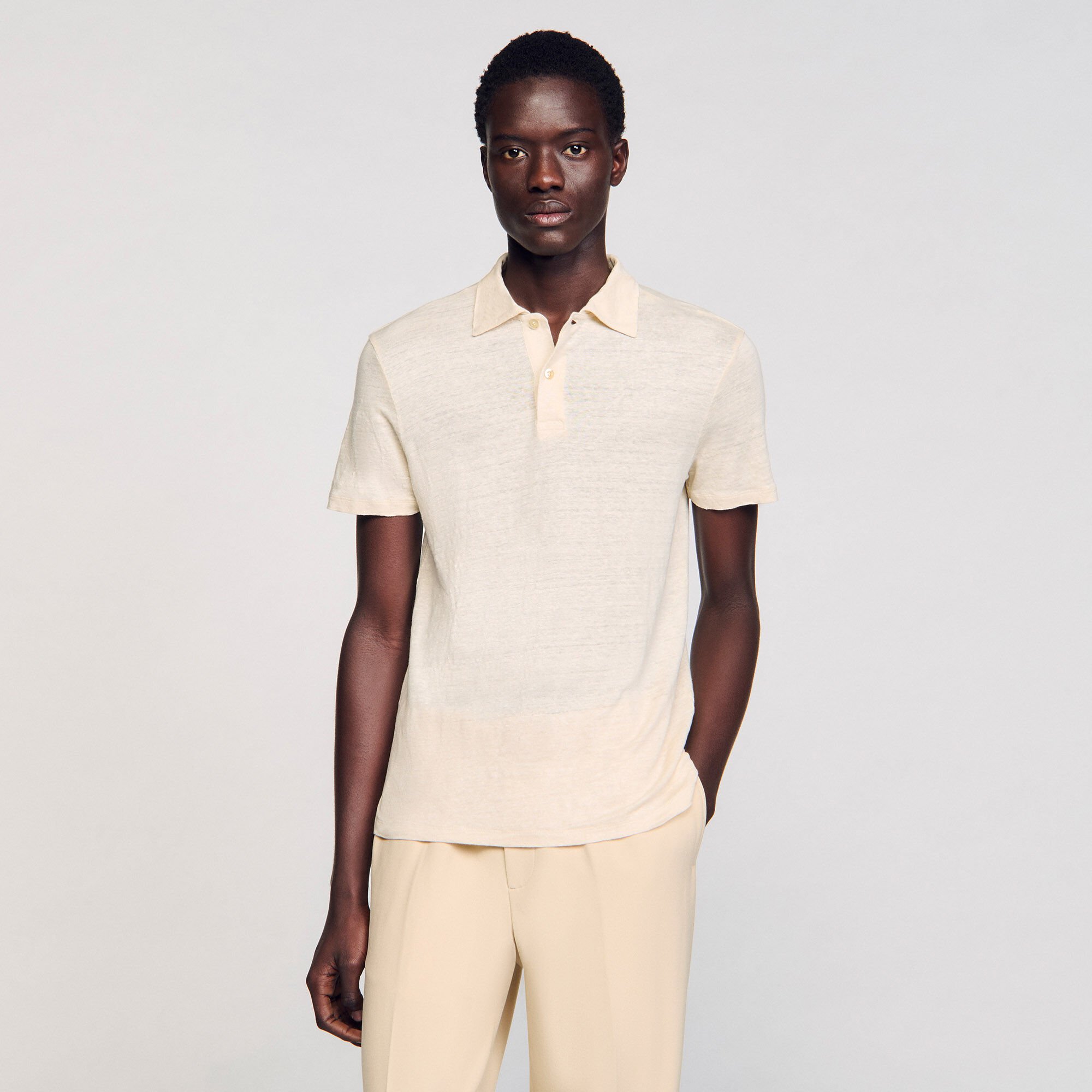 Linen polo shirt