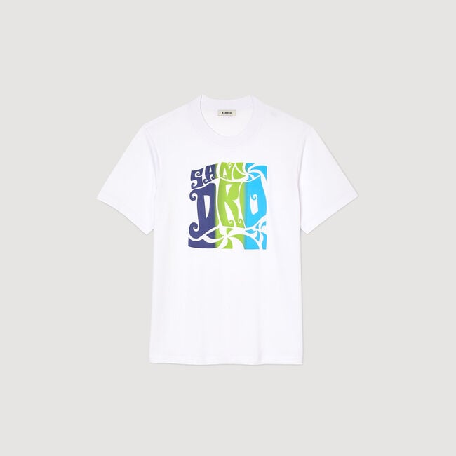 Wave print cotton T-shirt
