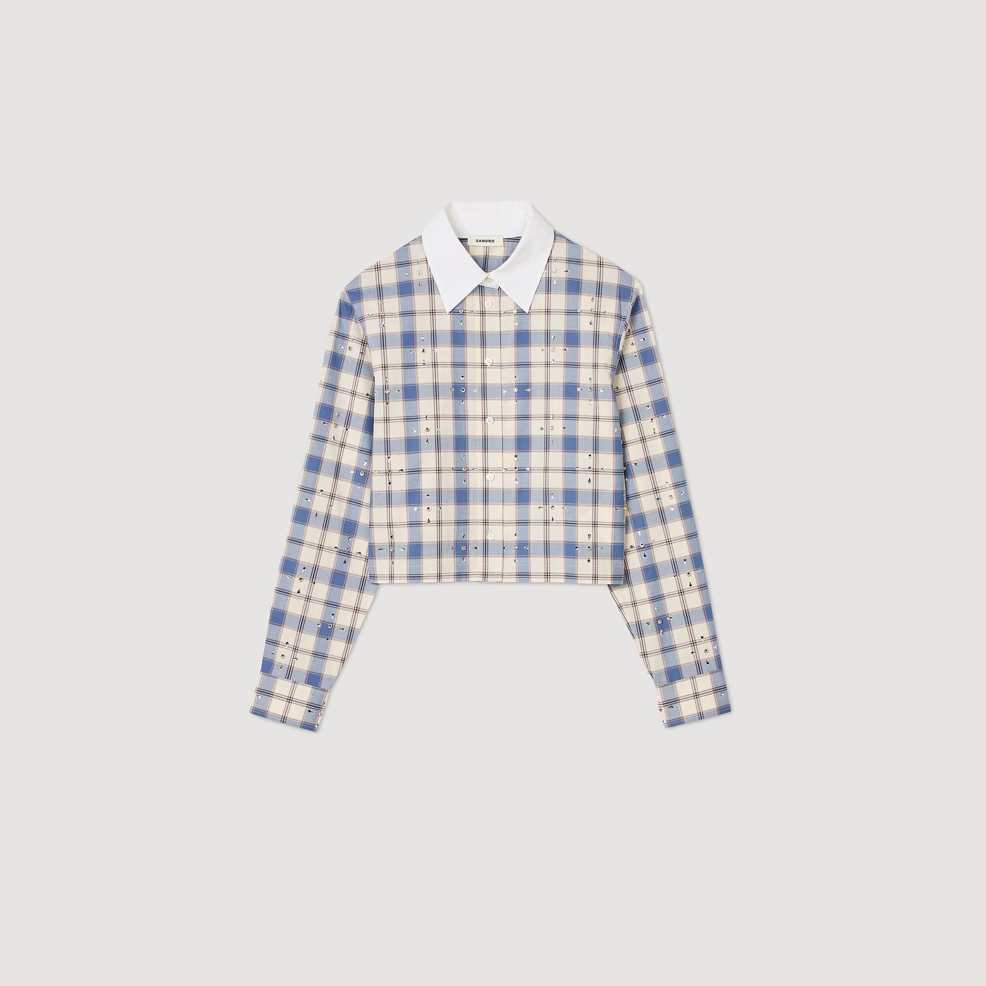 Rhinestone check shirt