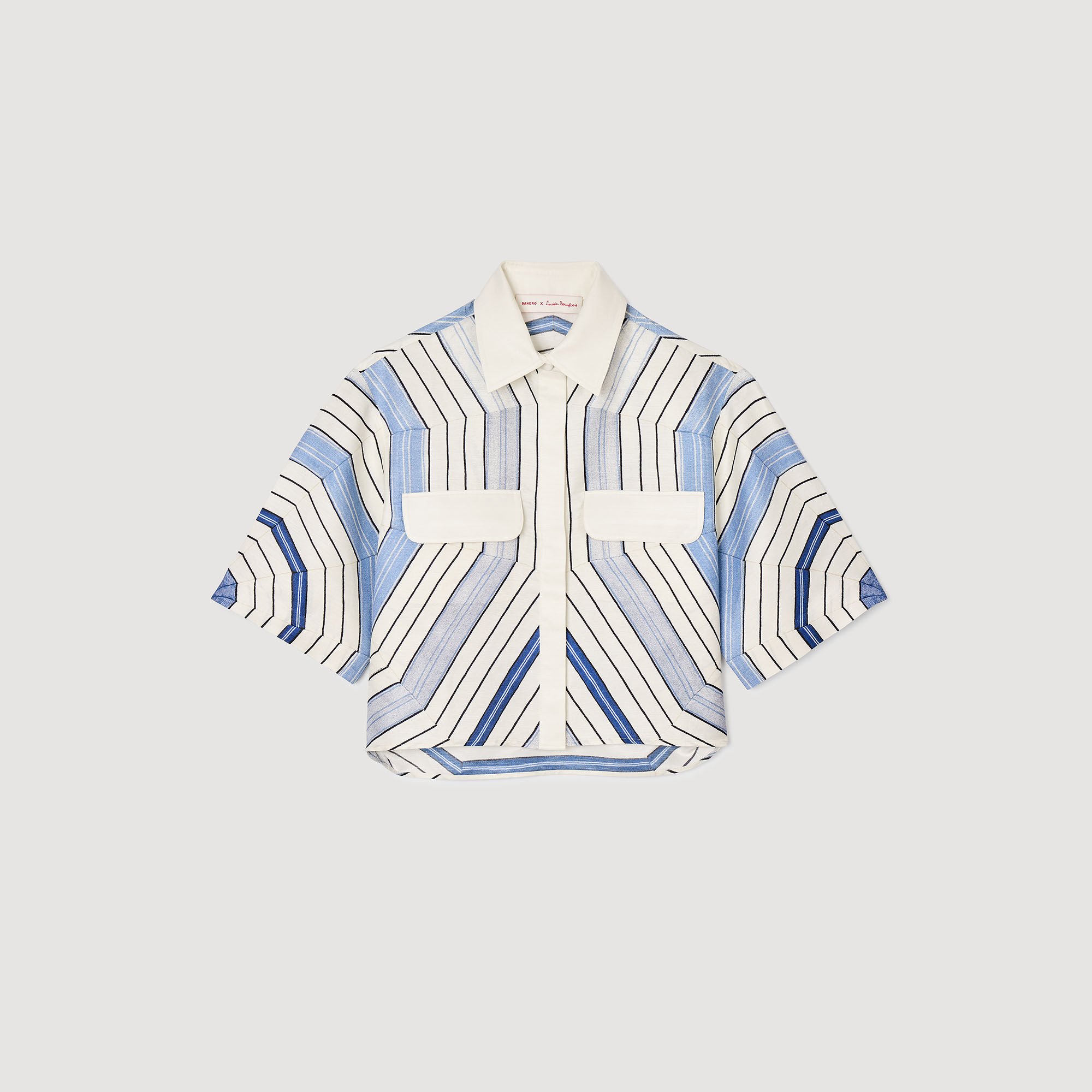 Spiral-motif silk shirt