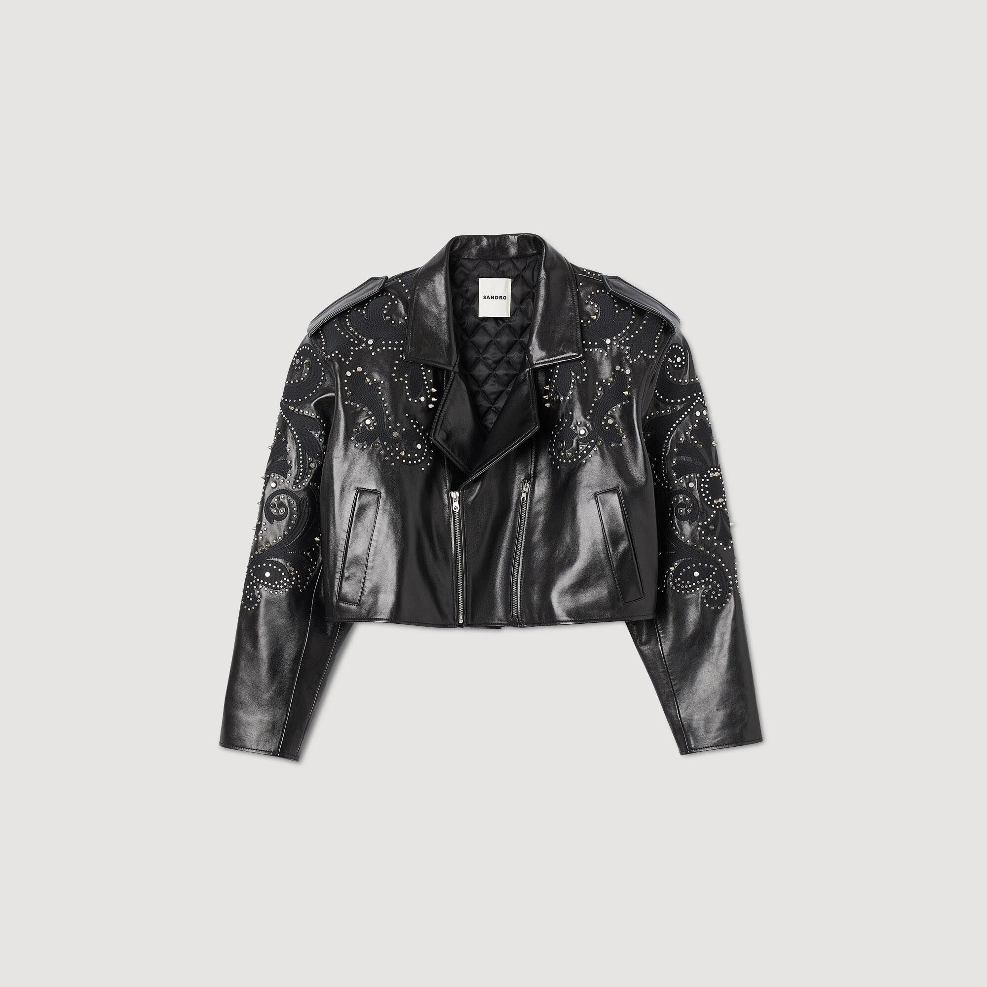 Studded leather jacket