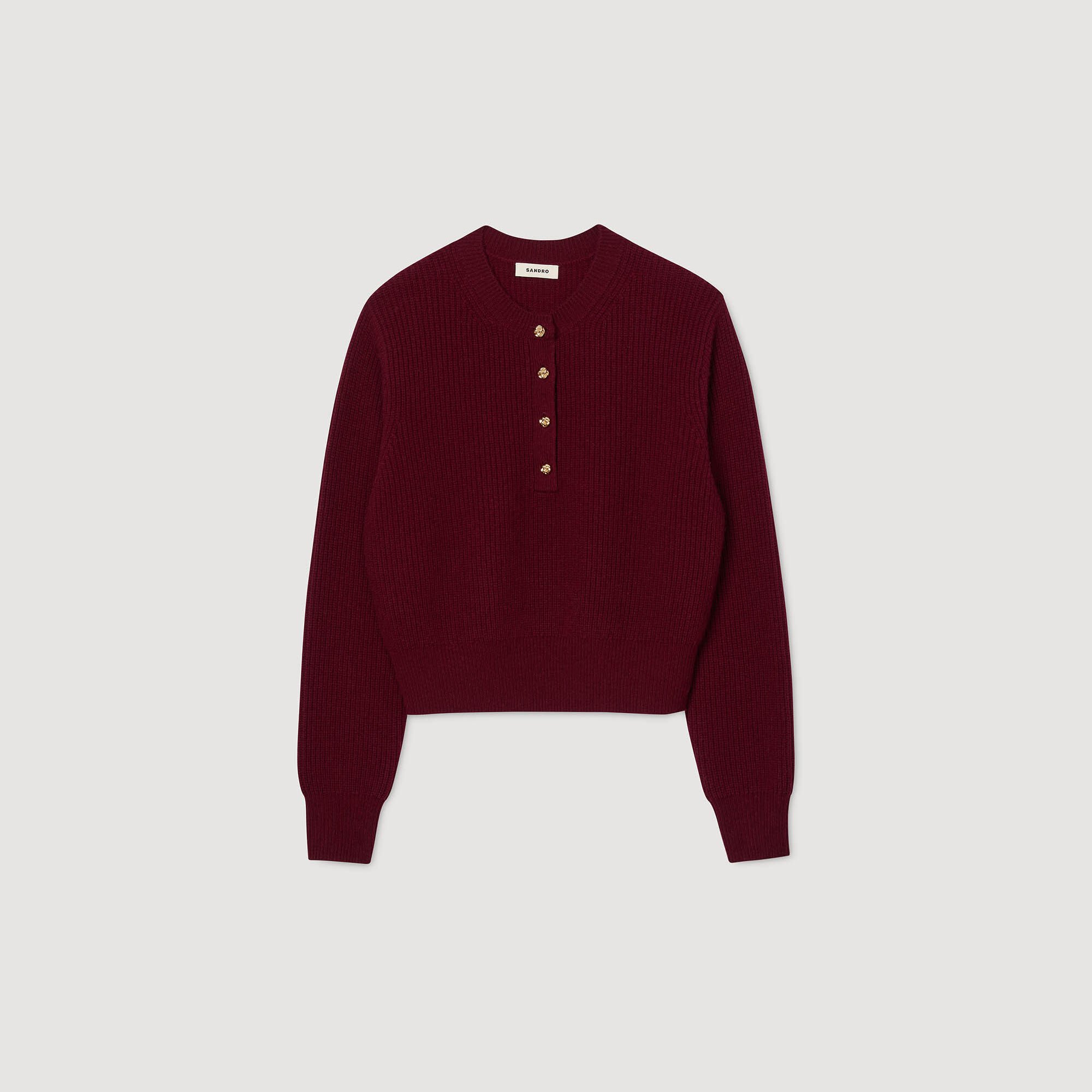 Wool and cashmere button sweater