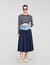 Mixed-material maxi skirt