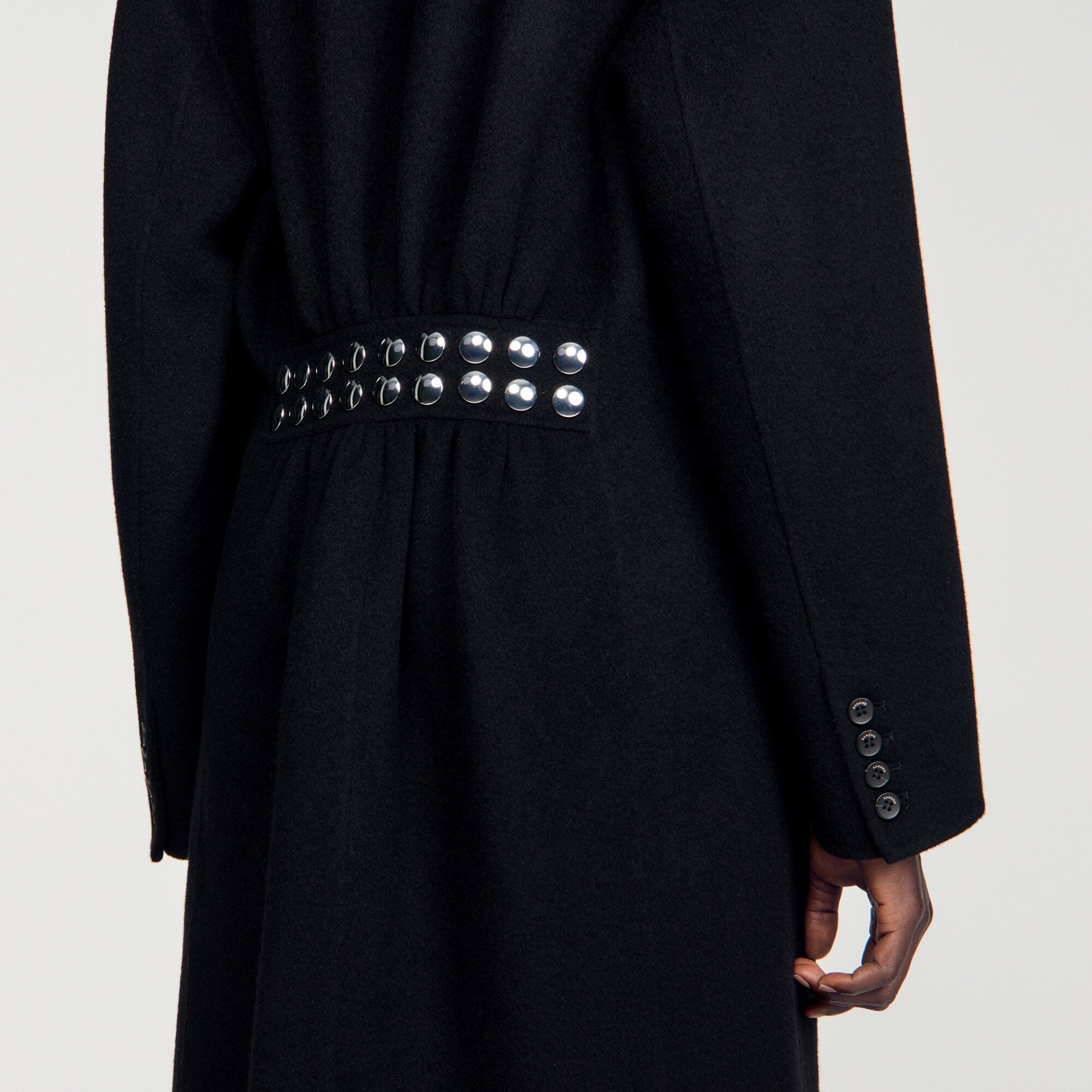 Double-faced coat with studs - Women | Sandro