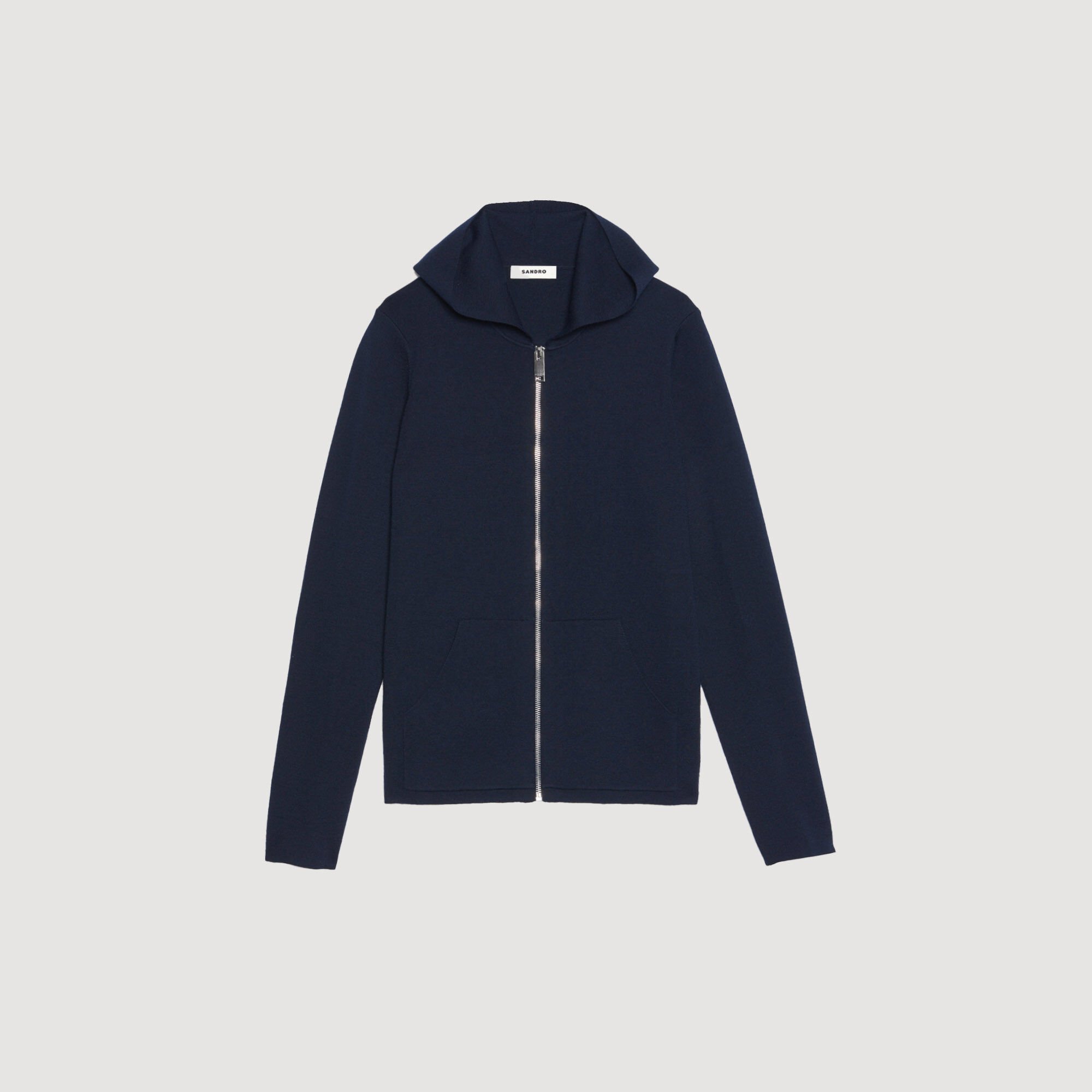 Zipped cardigan with hood