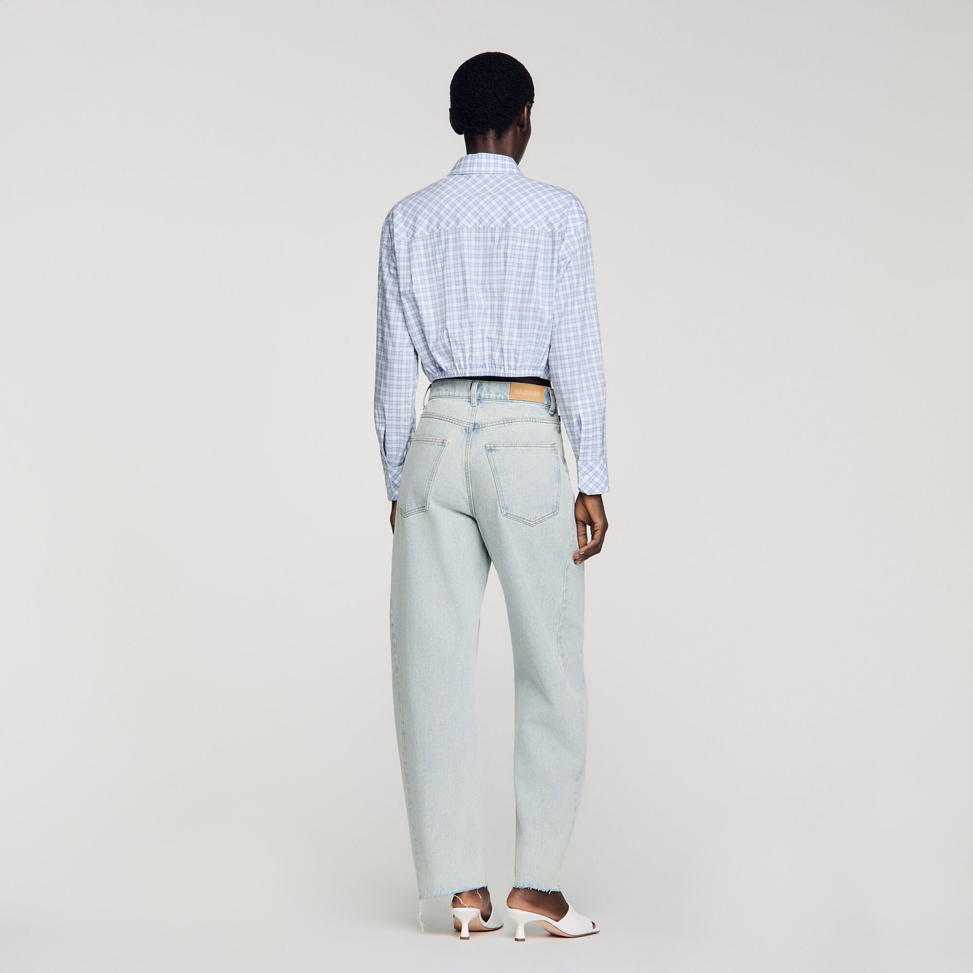 Faded barrel cotton jeans