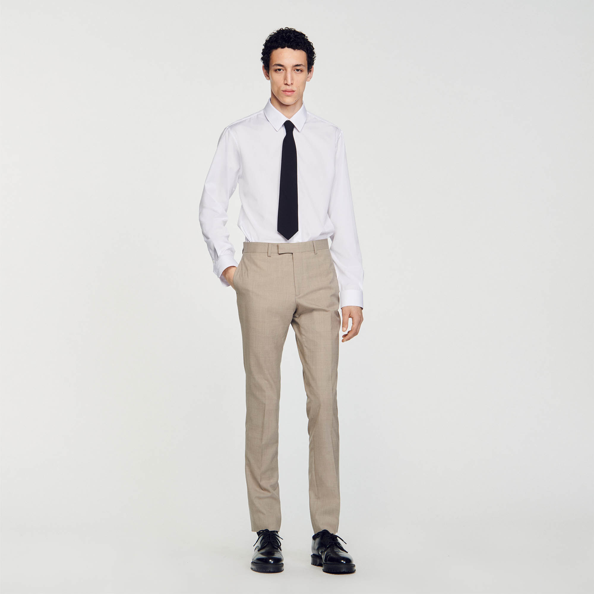 JPRFRANCO Slim Fit Tailored Trousers | Beige | Jack & Jones®