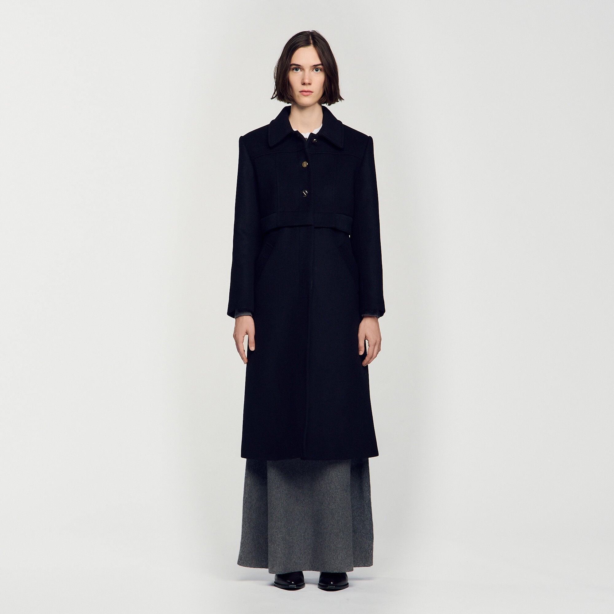 2-in-1 effect wool coat - Women | Sandro