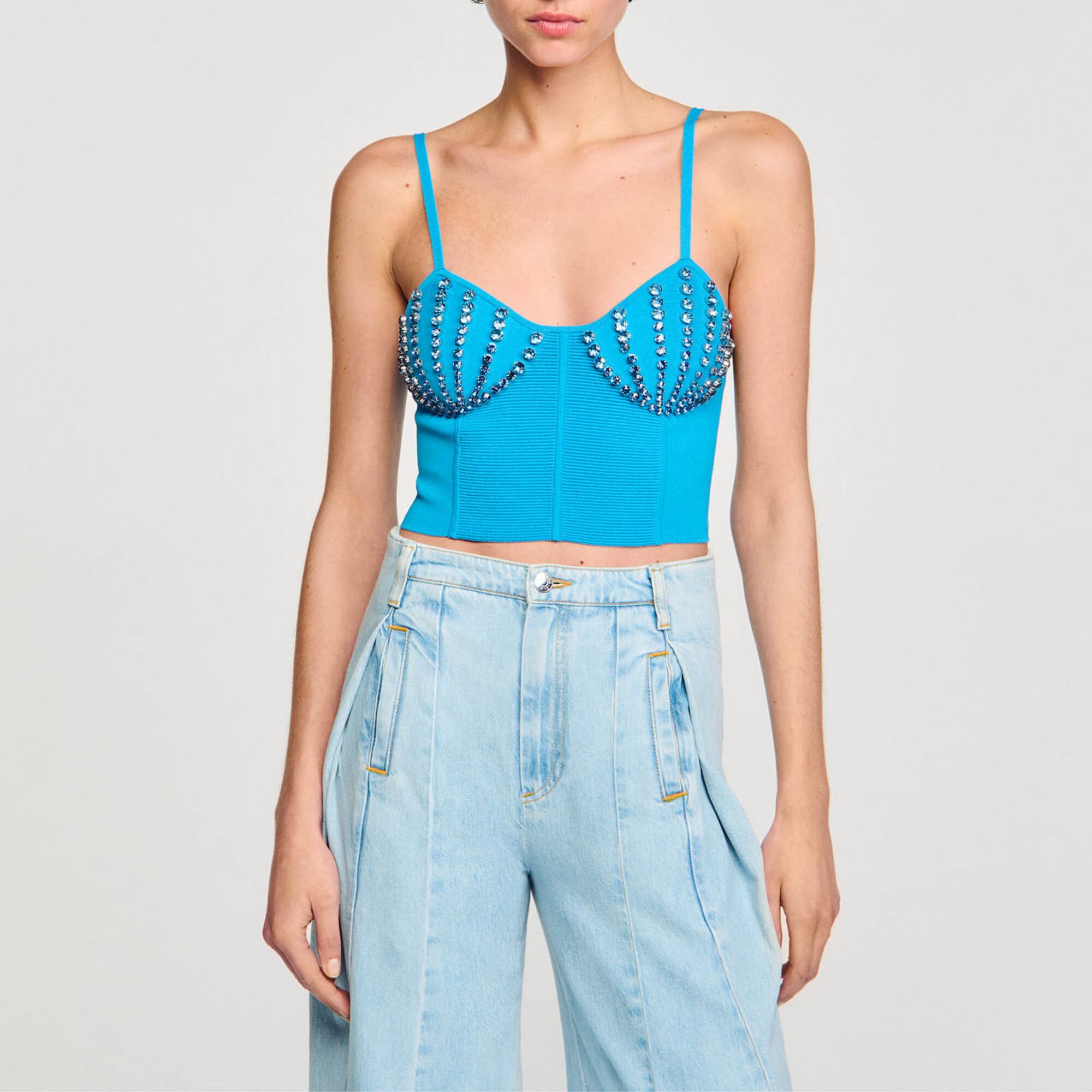 Seashell rhinestone bustier