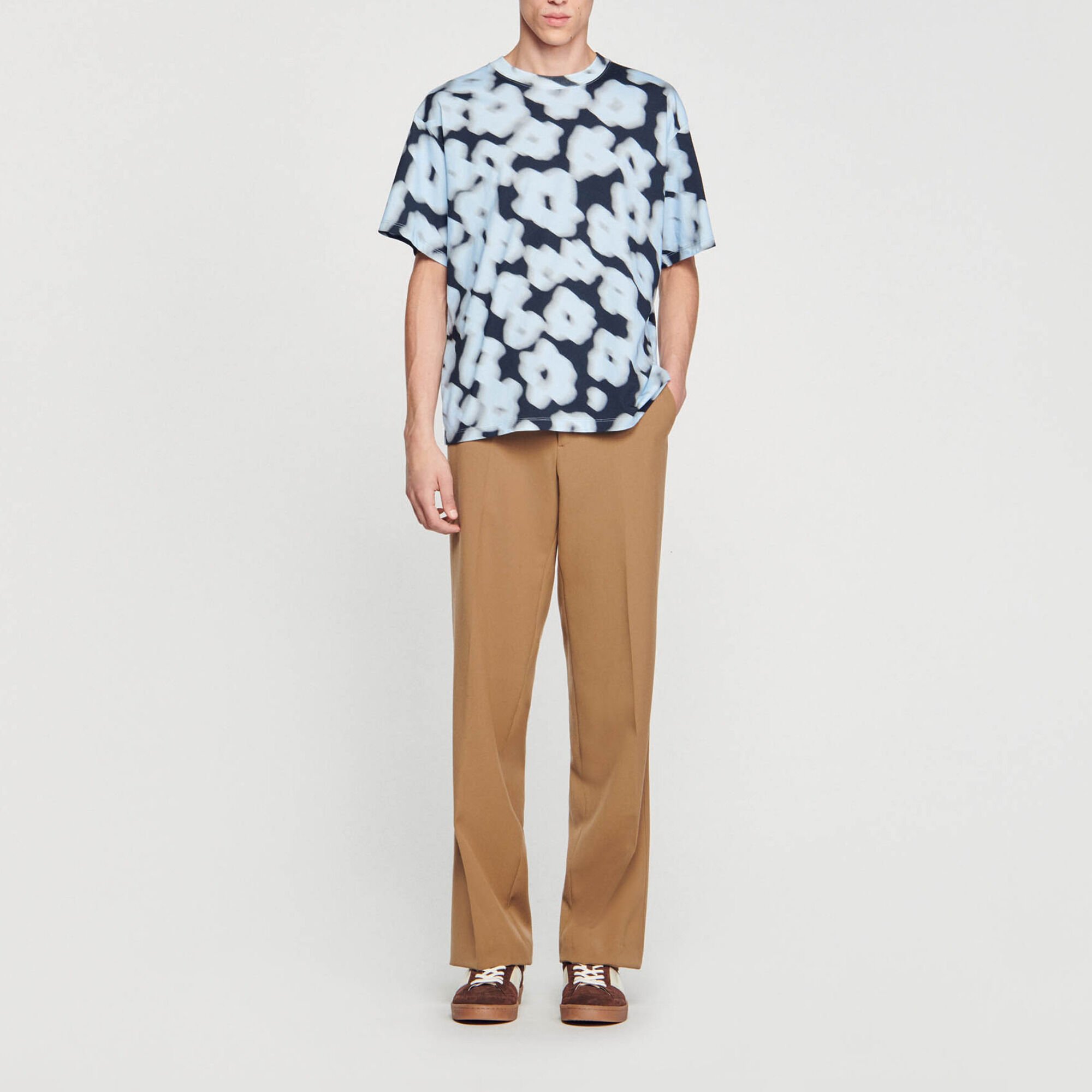 Blurry floral cotton T-shirt