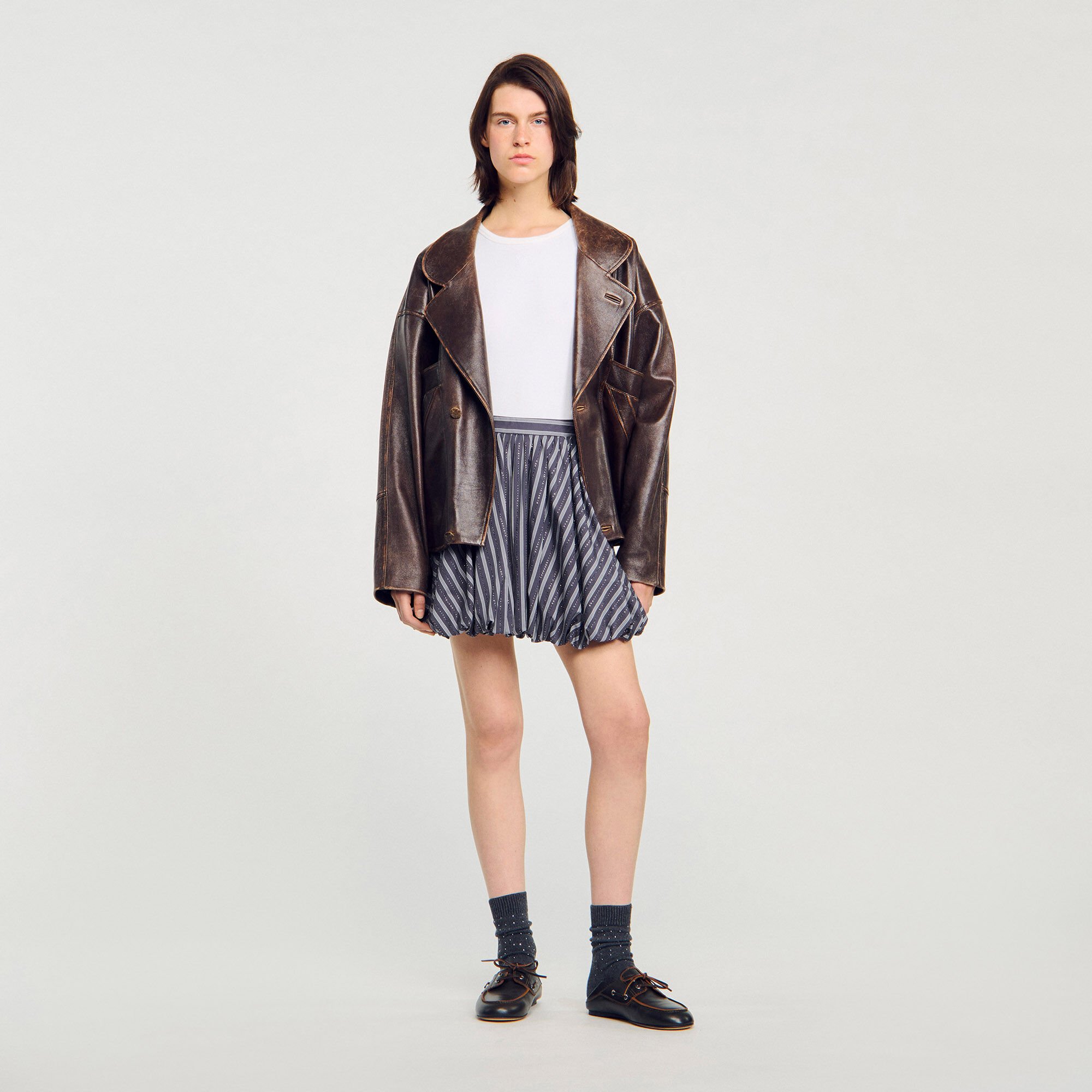 Striped rhinestone bubble skirt