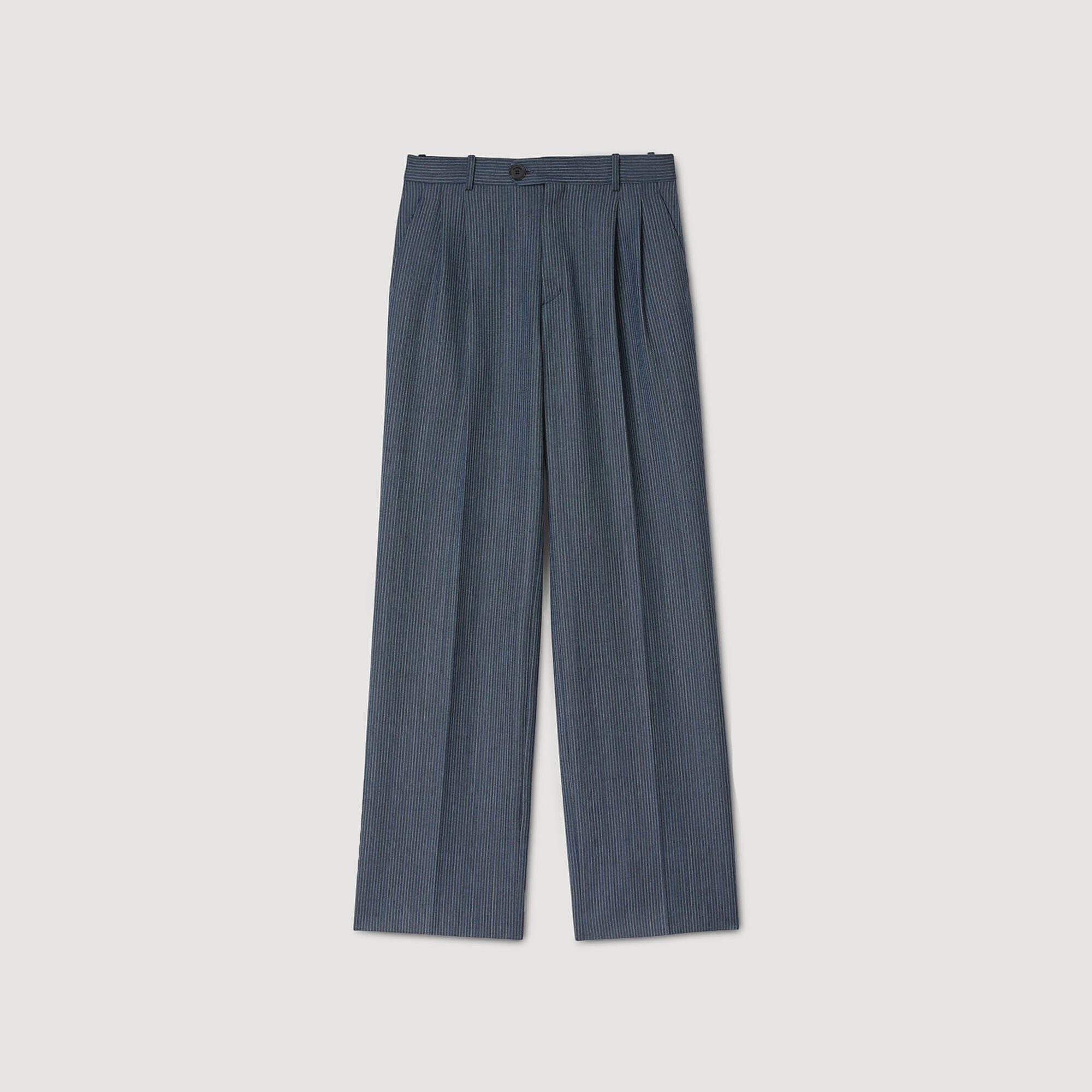 Striped wide-leg trousers