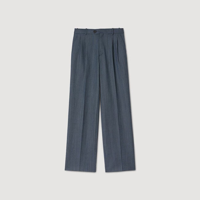 Striped wide-leg trousers
