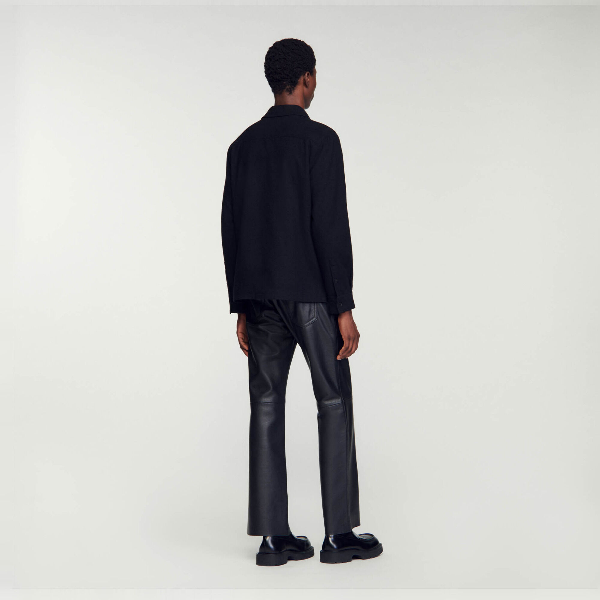 Wool overshirt black / gray for Men | Sandro Paris