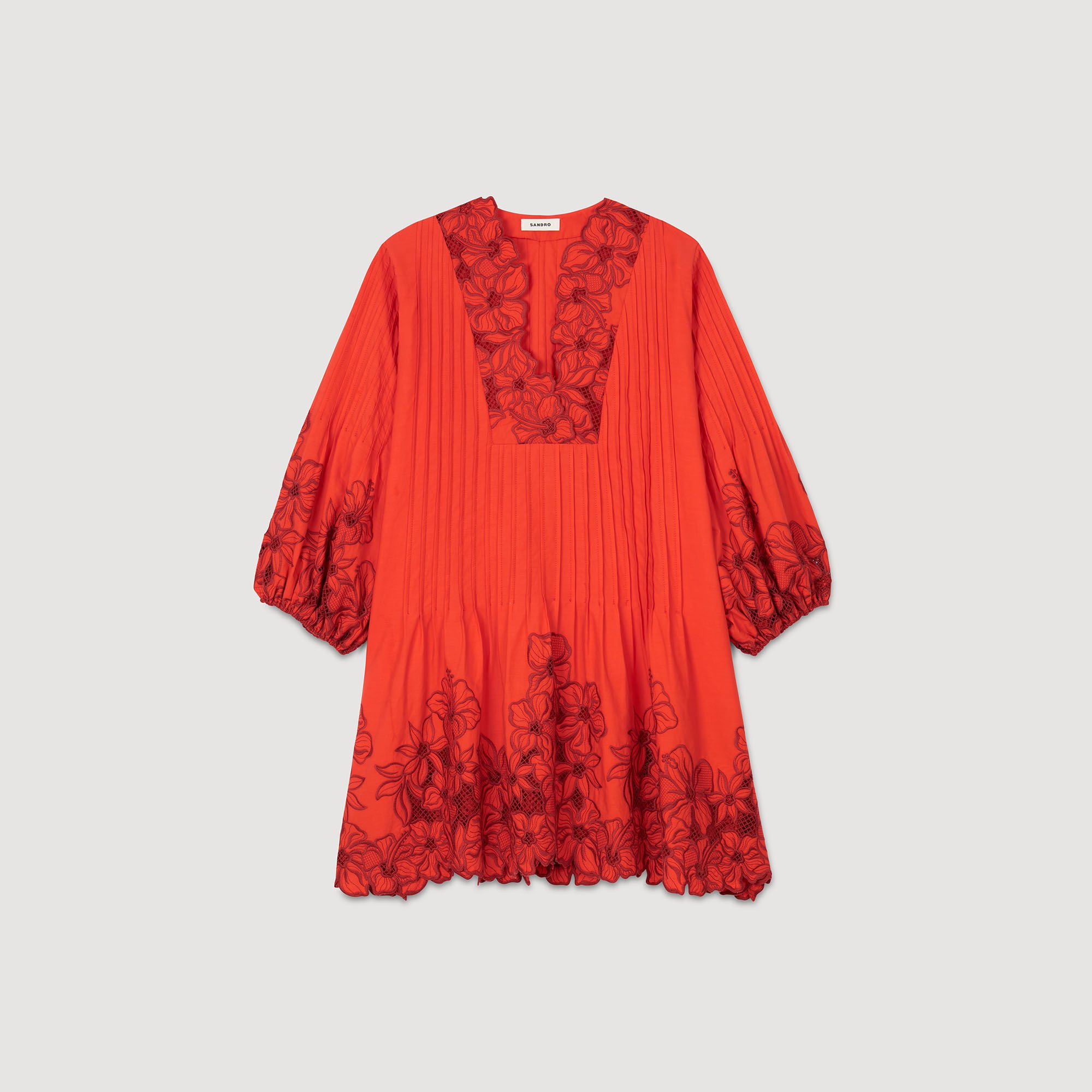 Mini dress with floral details