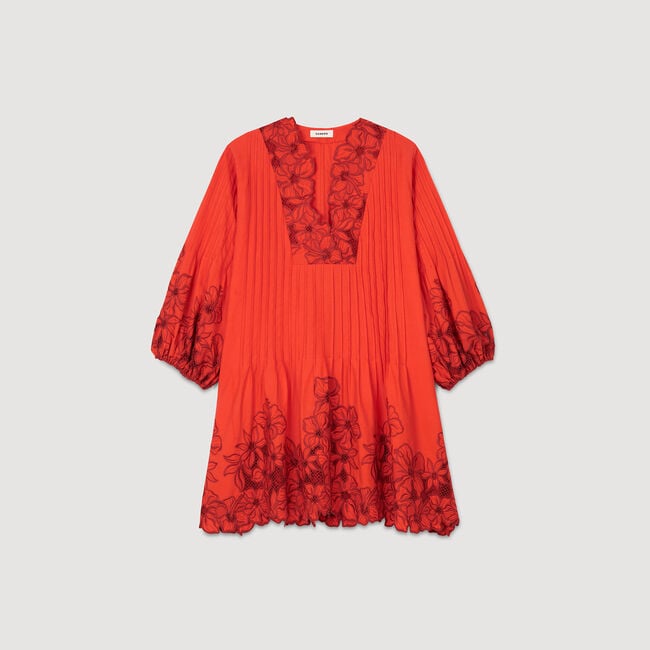Mini dress with floral details