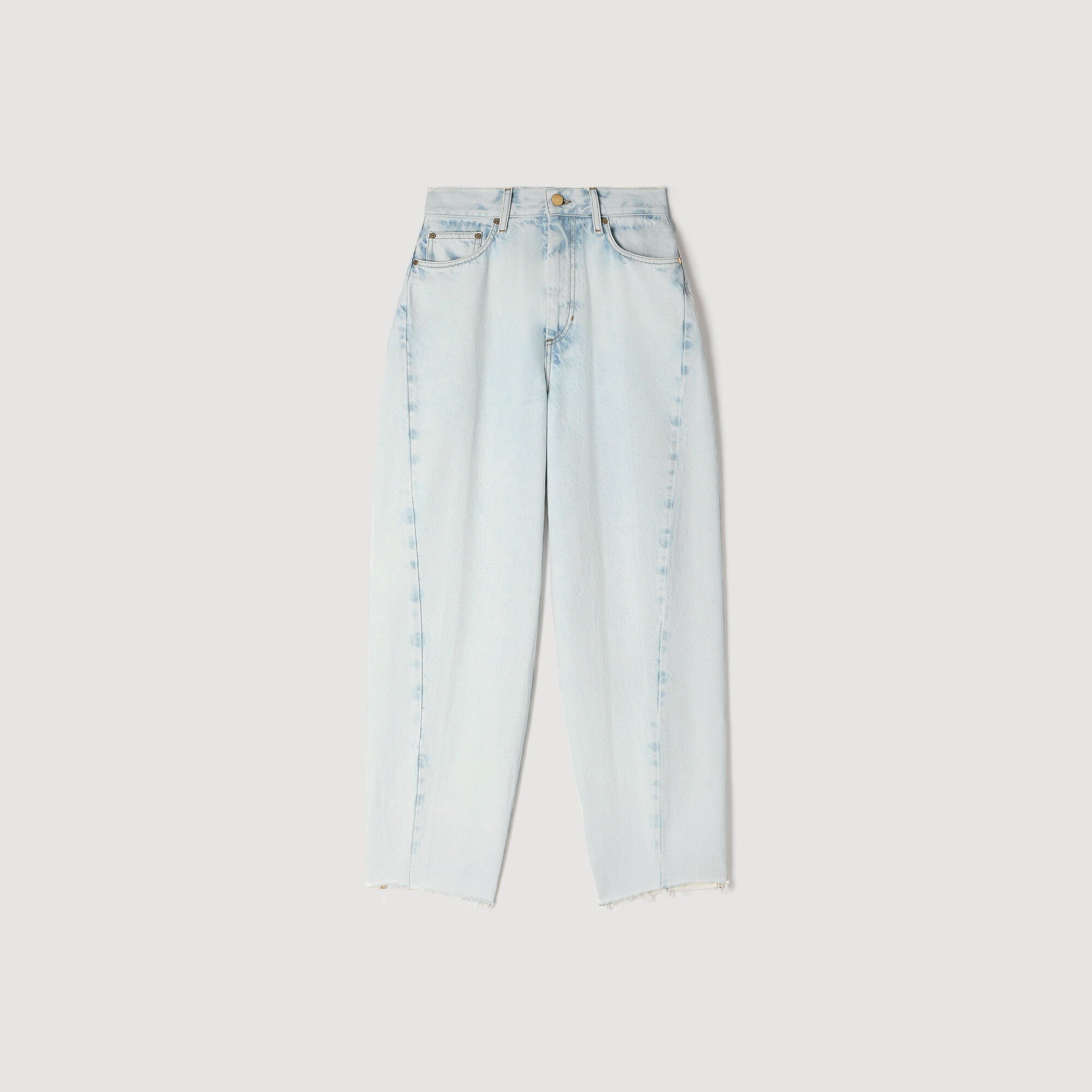 Faded barrel cotton jeans