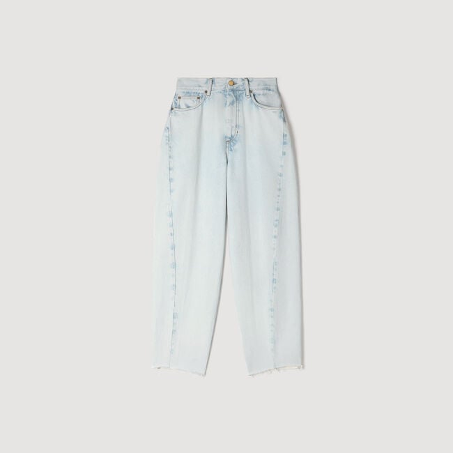 Faded barrel cotton jeans