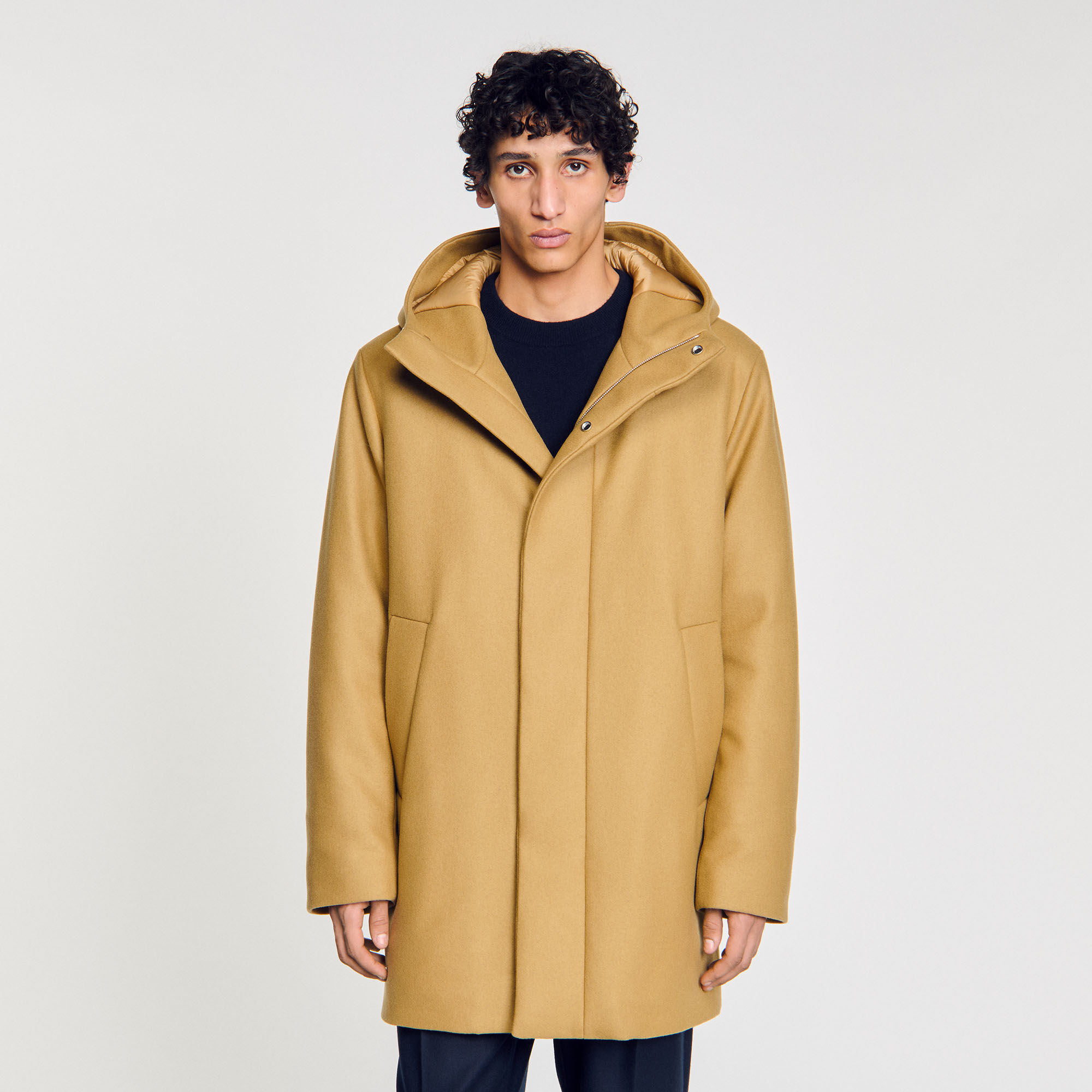 Hooded wool parka