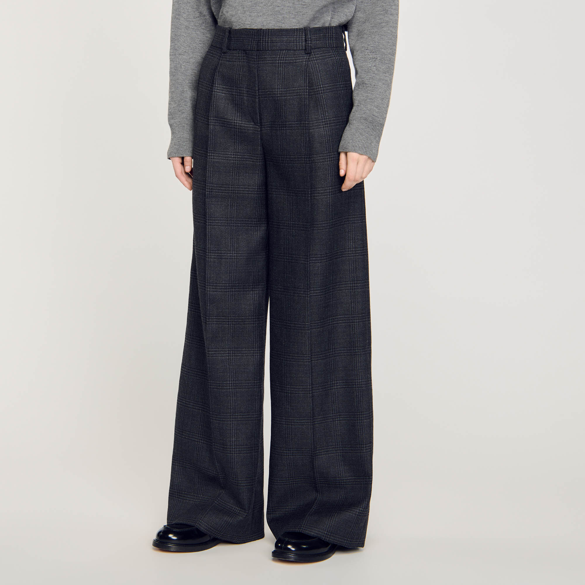 Checked suit trousers