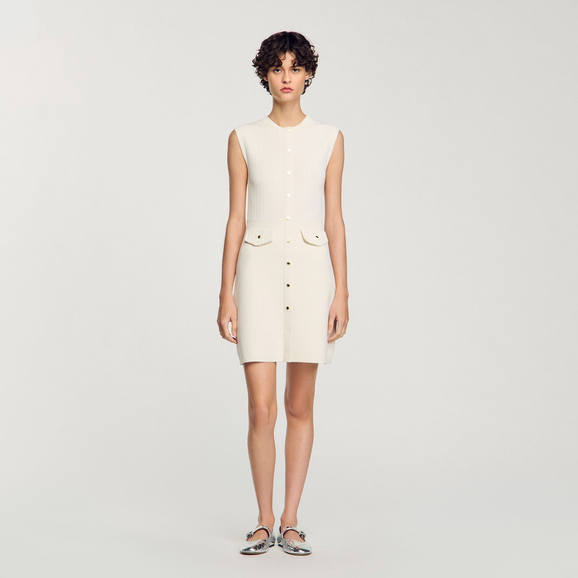 Rib knit mini dress