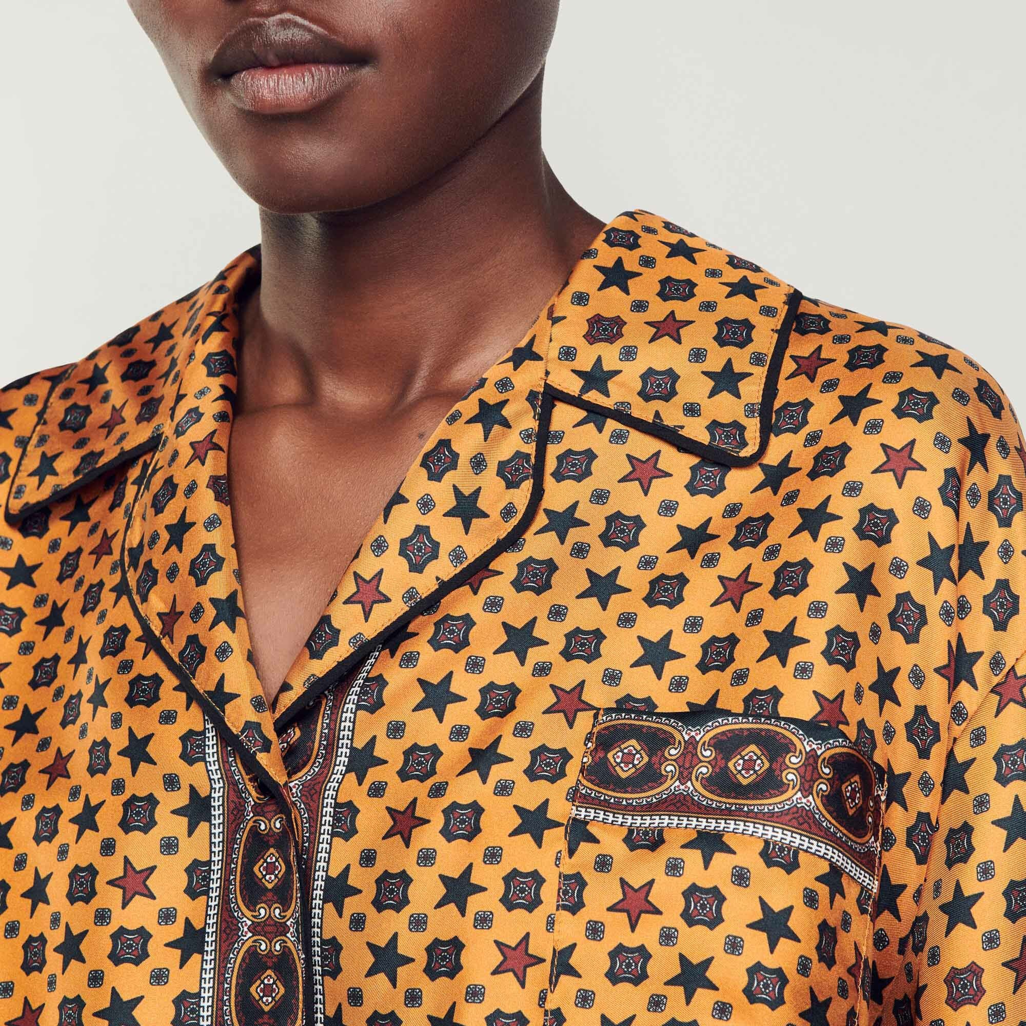 Printed cropped shirt