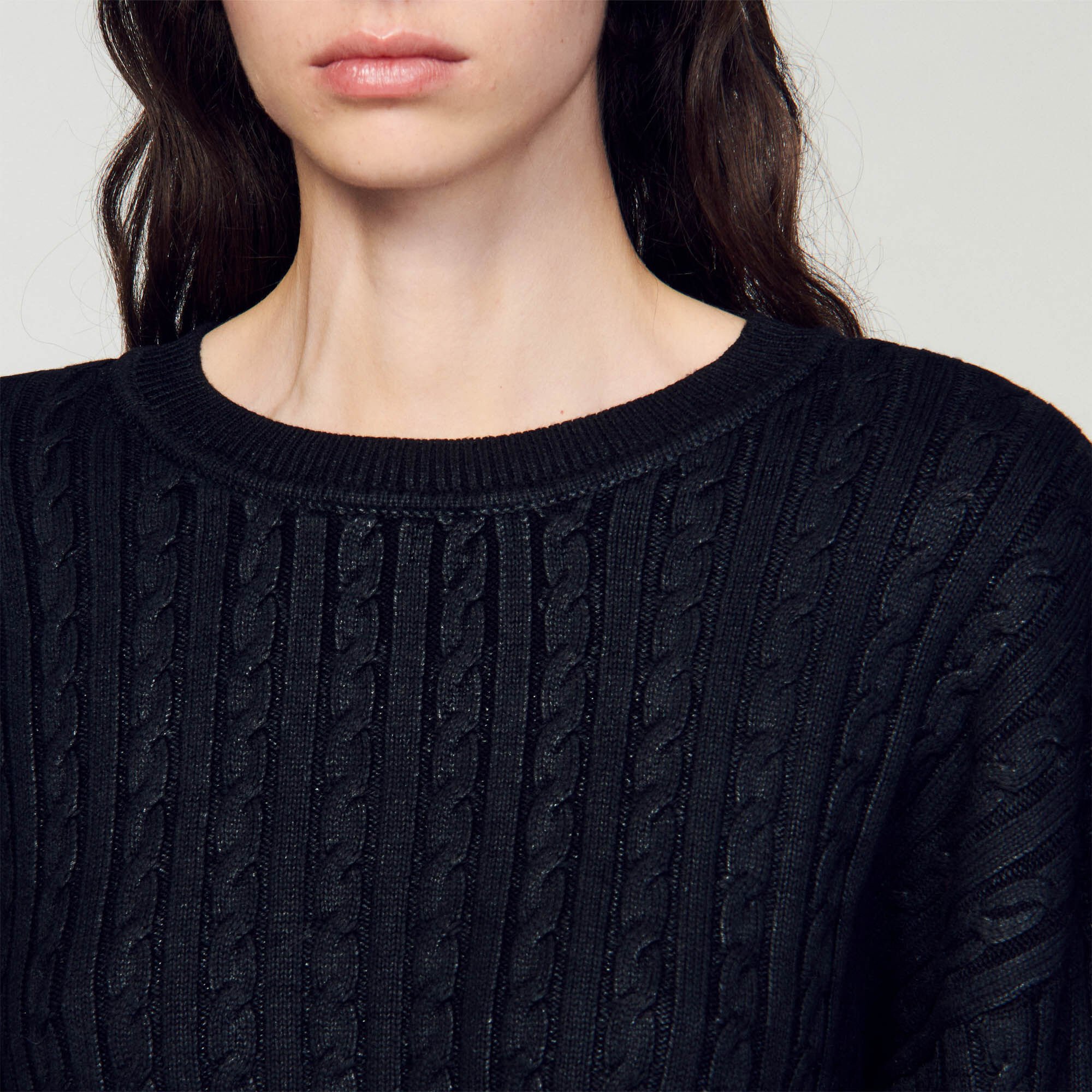 Cropped knit sweater