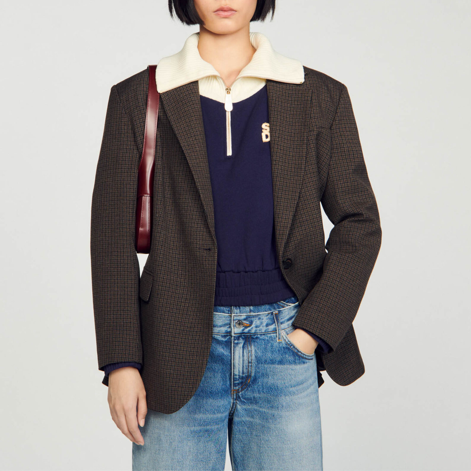 Cropped sweatshirt blue For Women | Sandro Paris