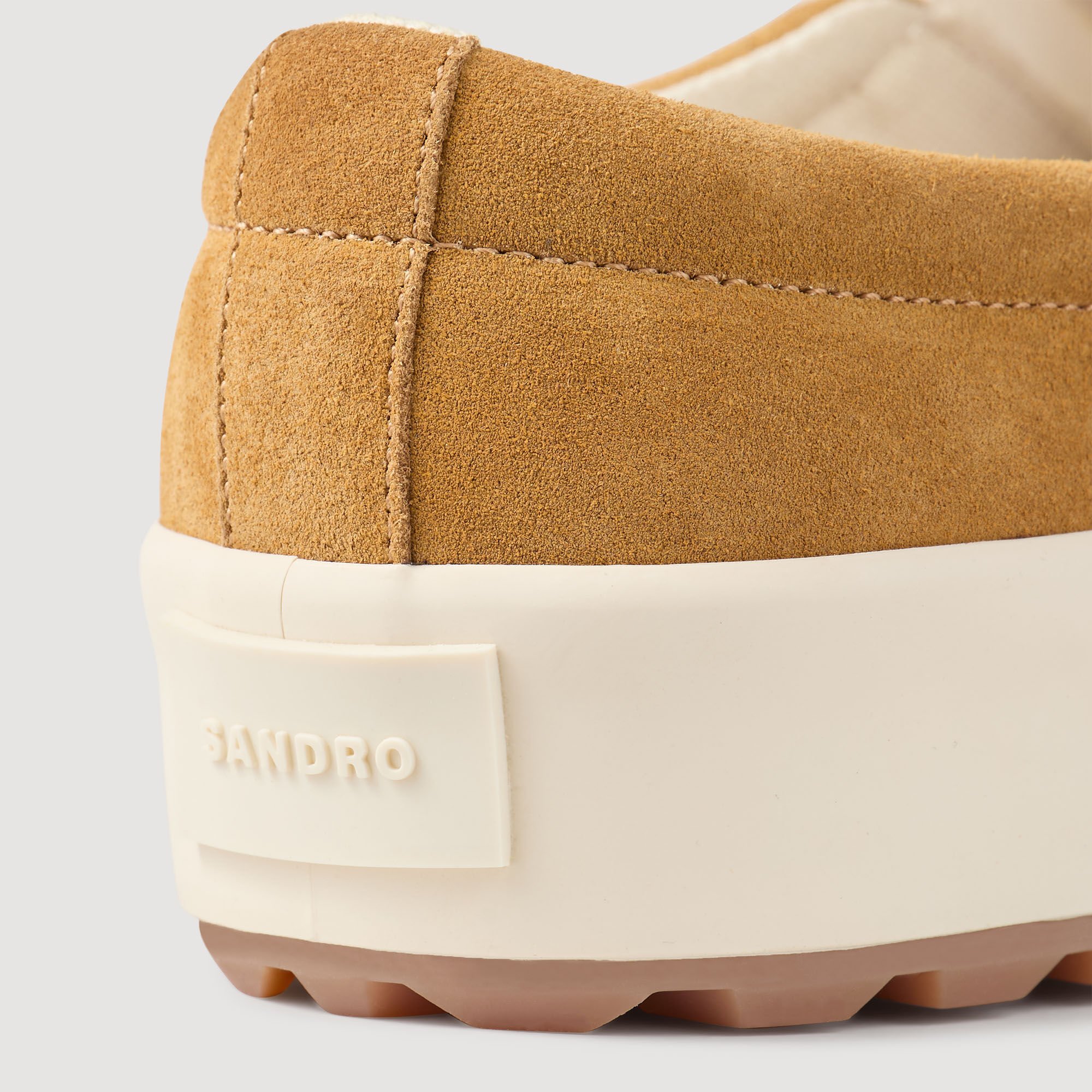 Split leather slip-ons