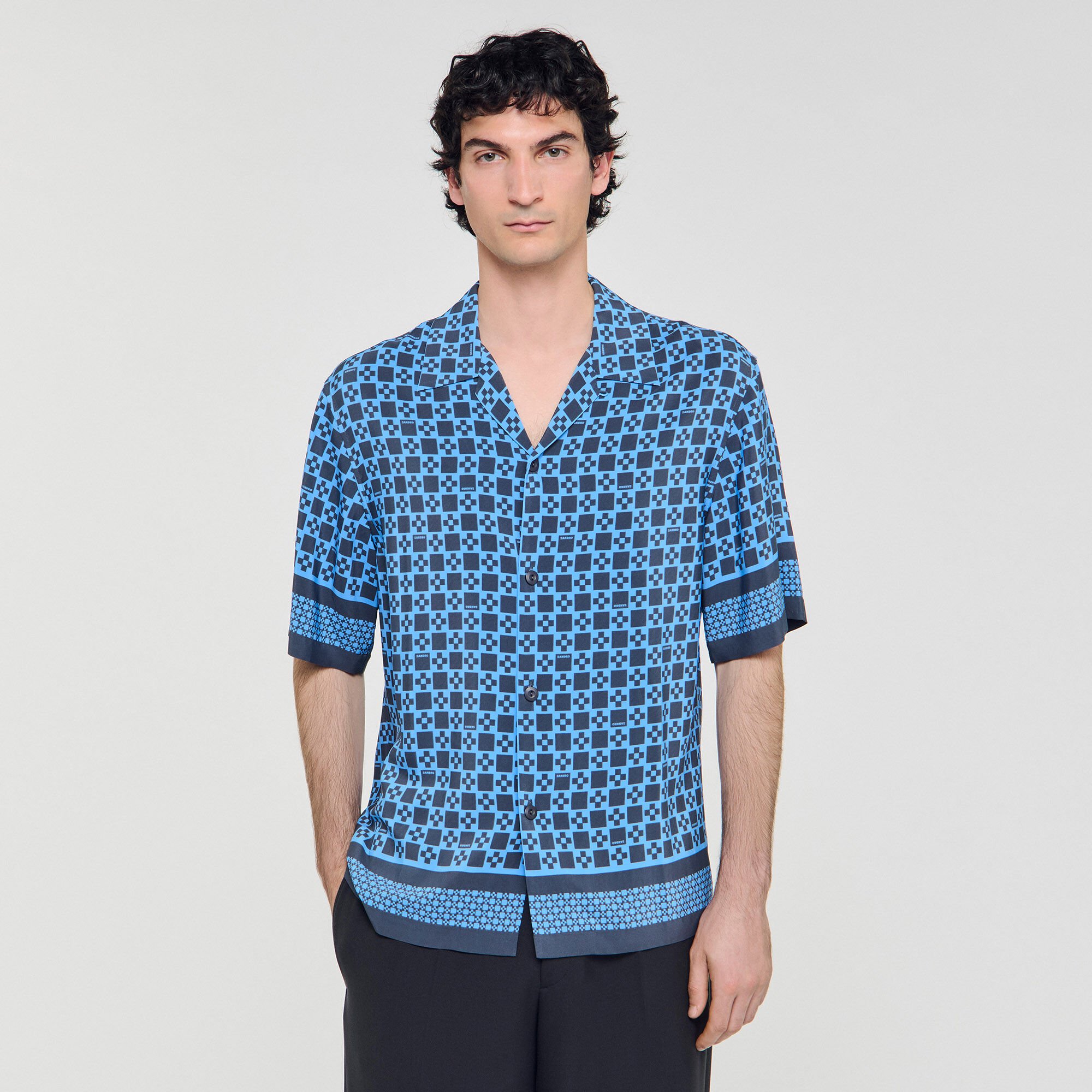 Square Cross motif flowing shirt