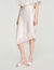 Asymmetrical satin skirt with lace