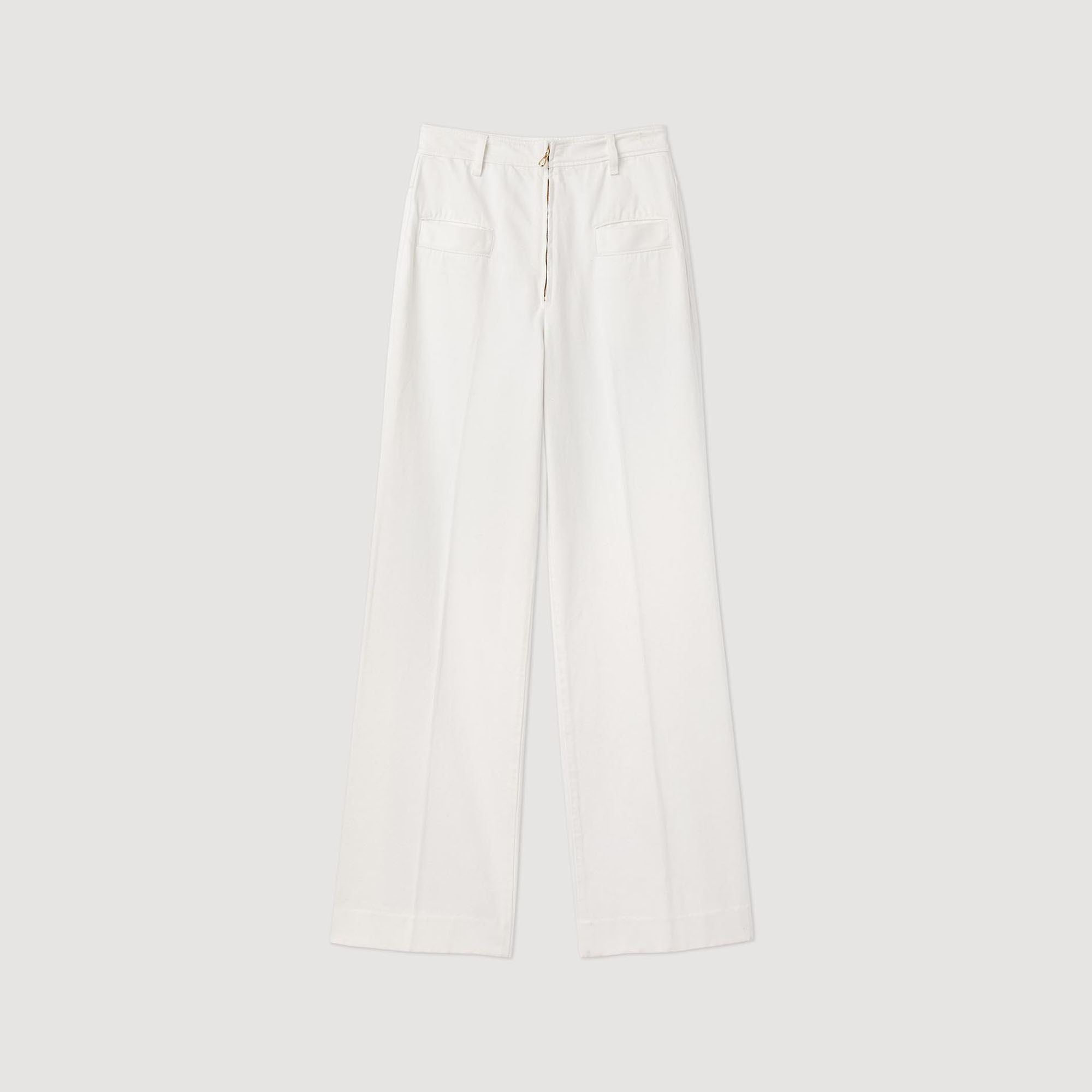 Wide-leg canvas pants