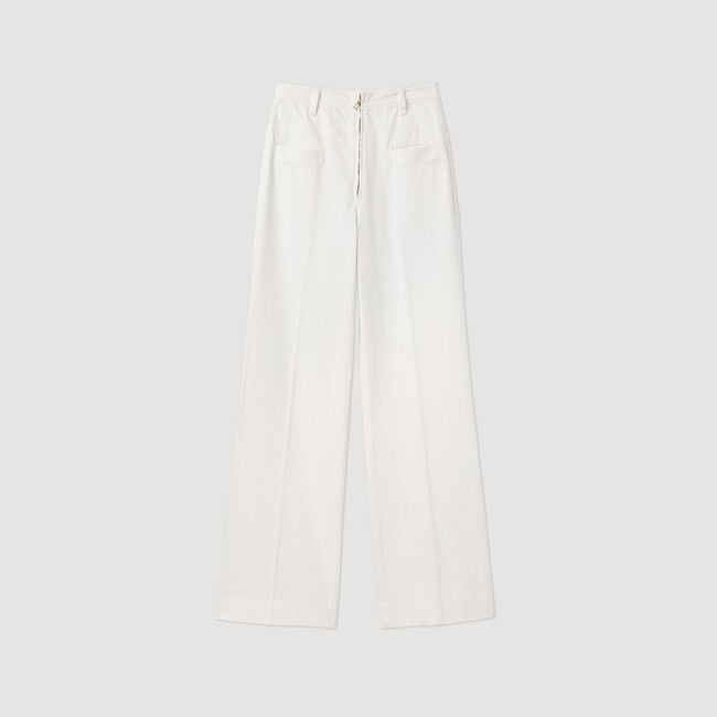 Wide-leg canvas pants