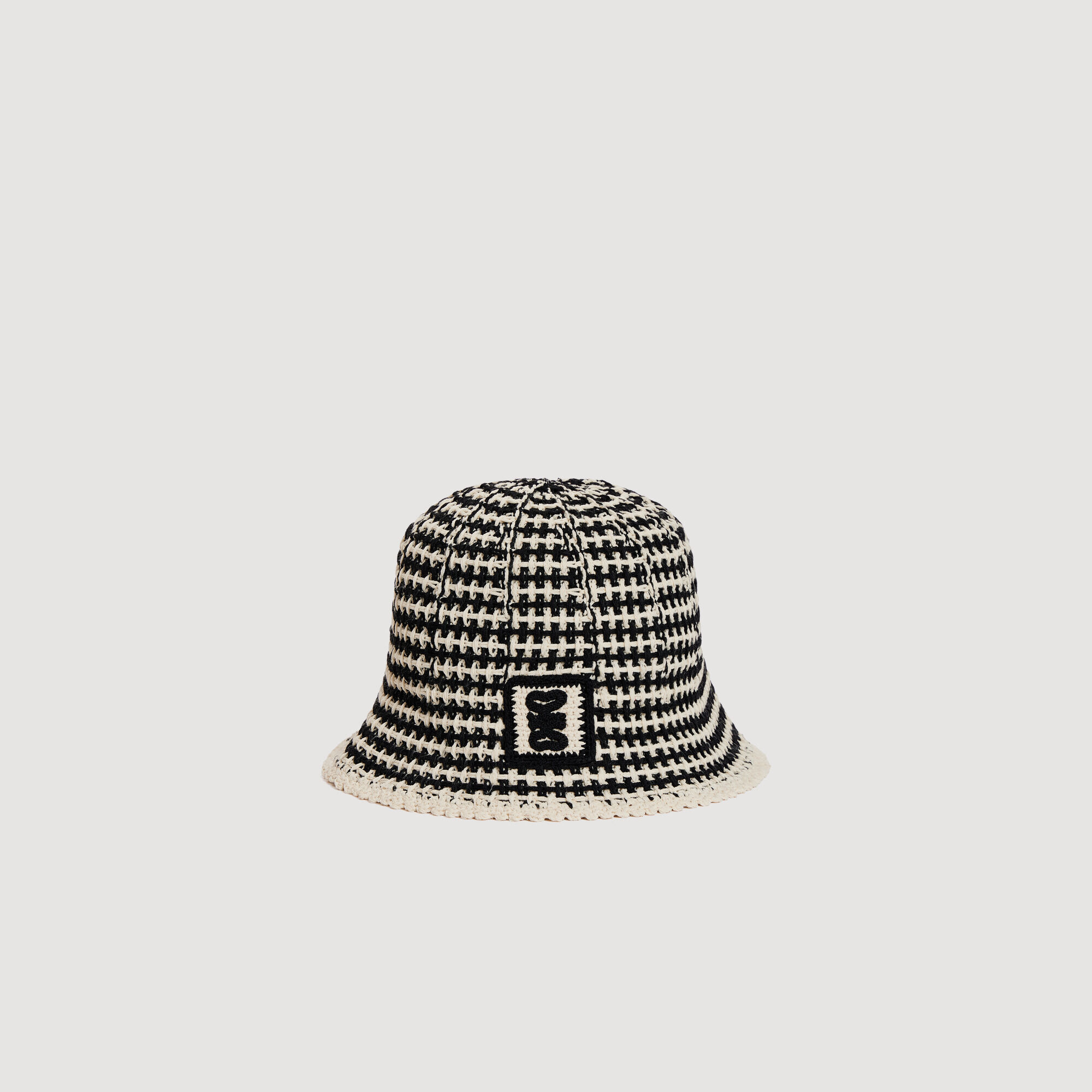 Crochet-knit bucket hat