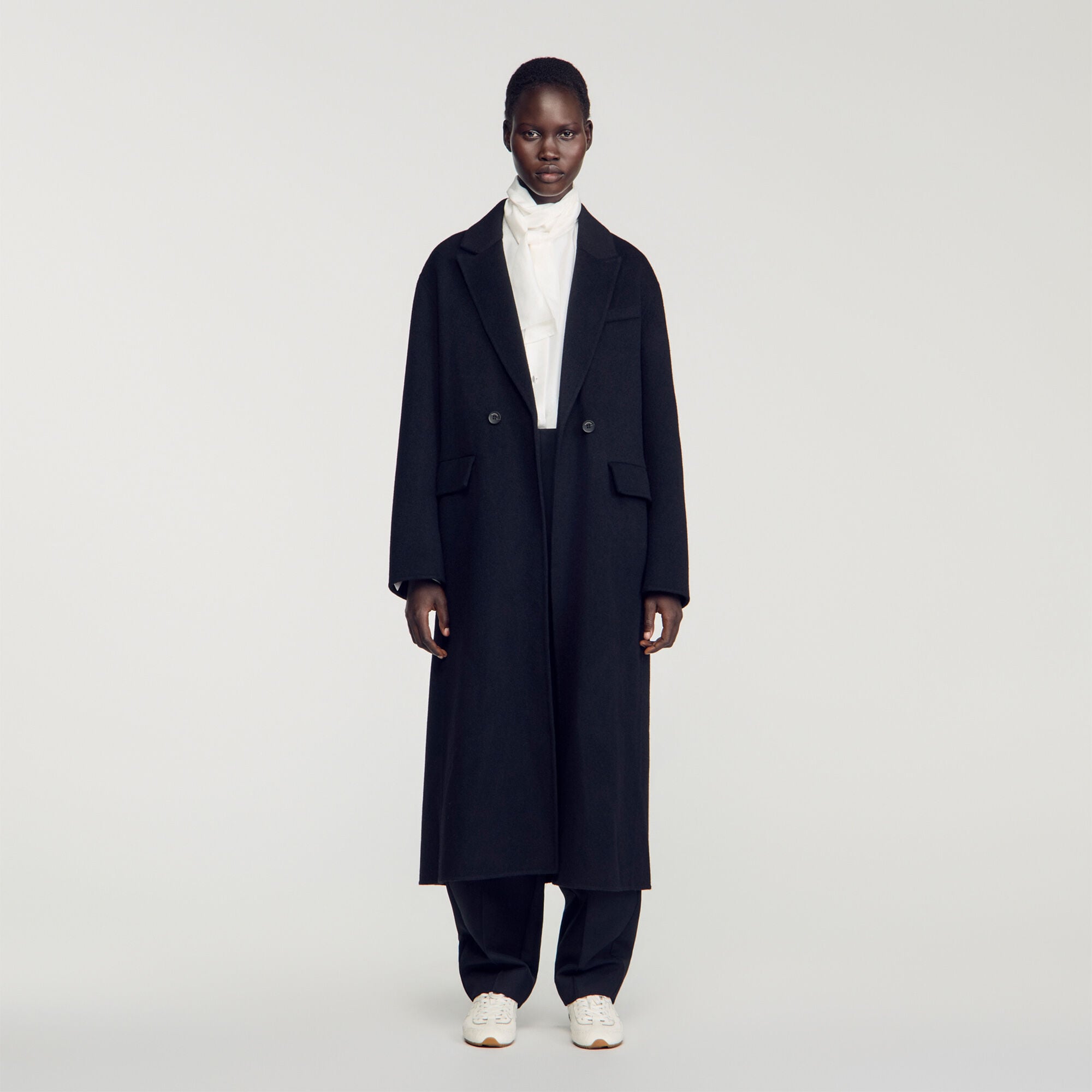 Double-faced coat with studs - Women | Sandro