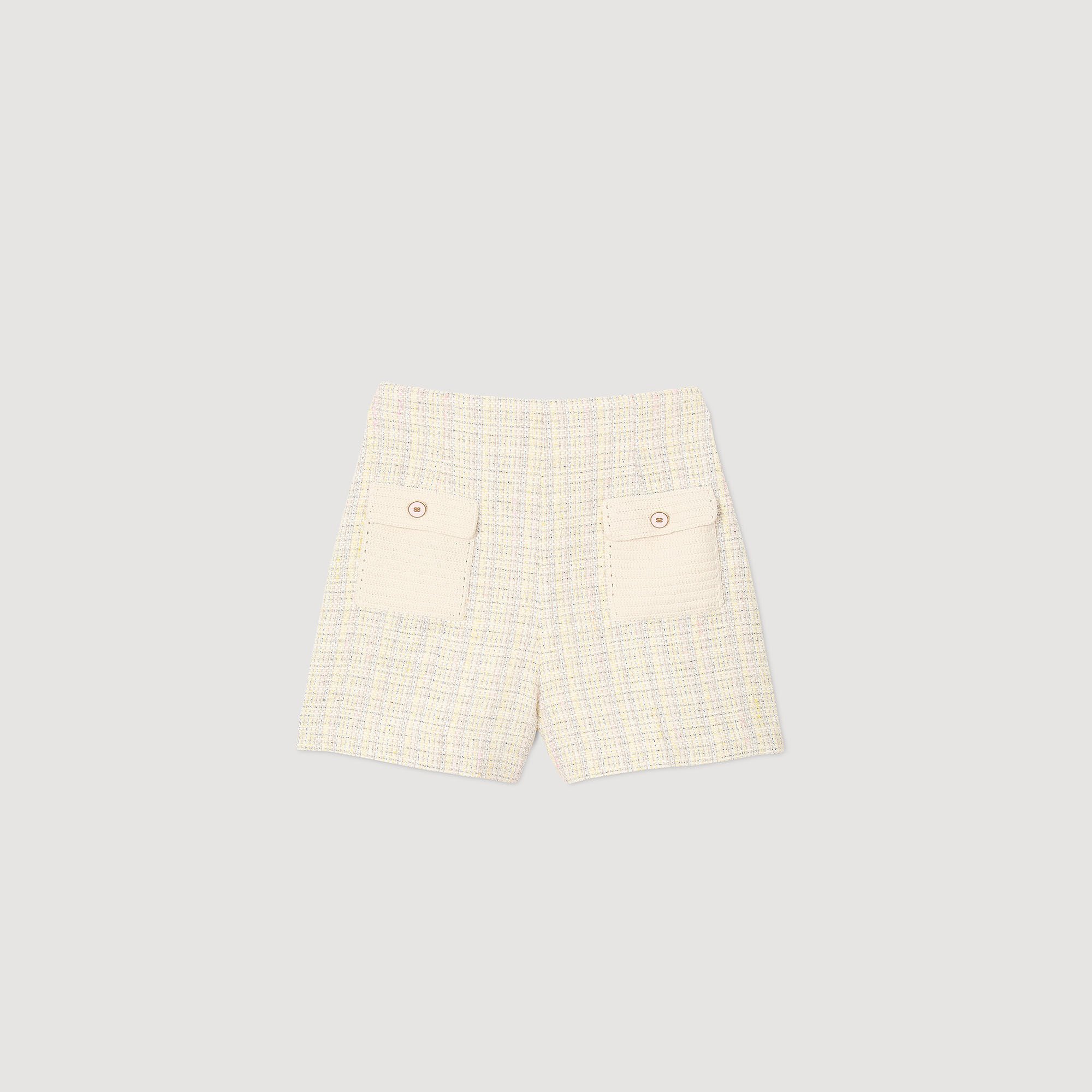 Decorative tweed shorts