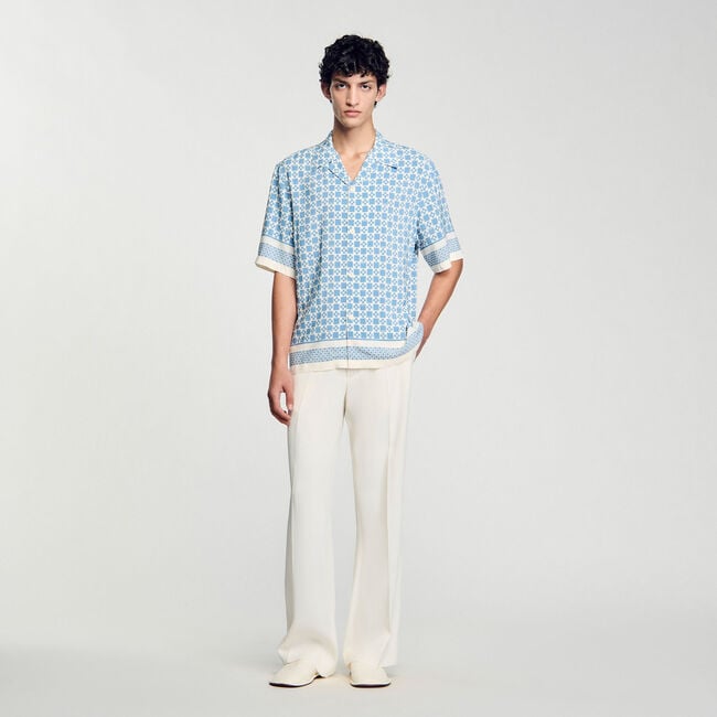 Square Cross motif flowing blouse