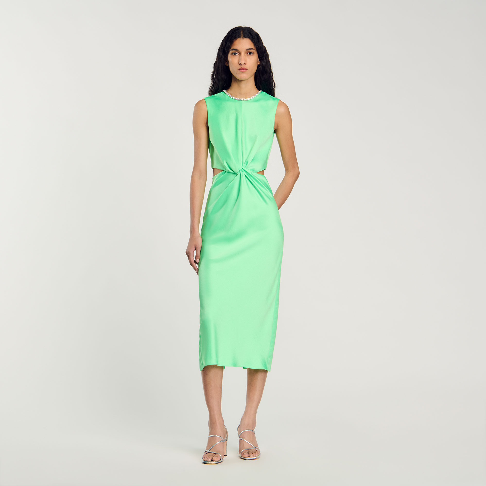 ワンピース PEARL KNITTED DRESS Sandro Pearl Bead Knit Maxi Dress | Saks Fifth Avenue