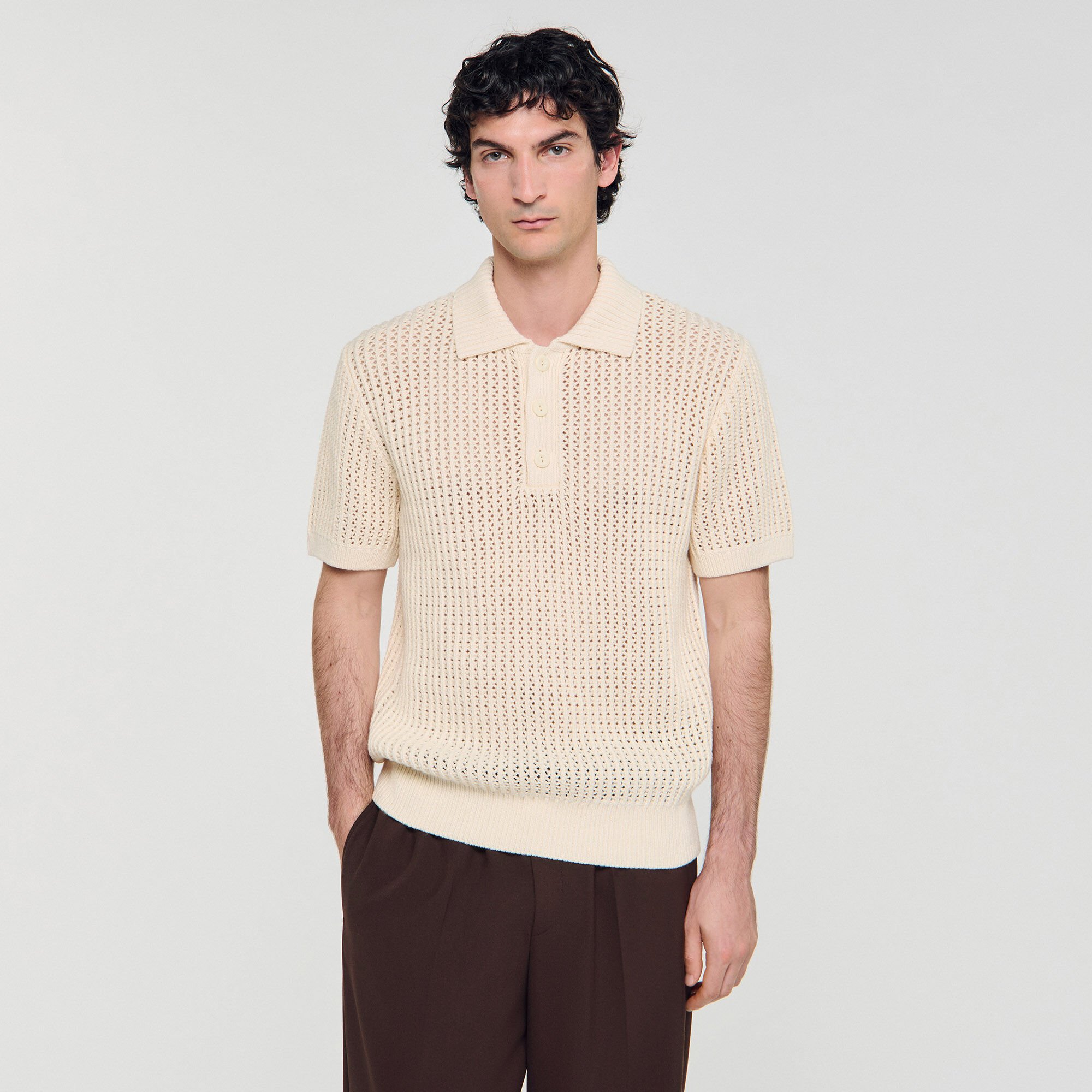 Cotton polo shirt with polo collar