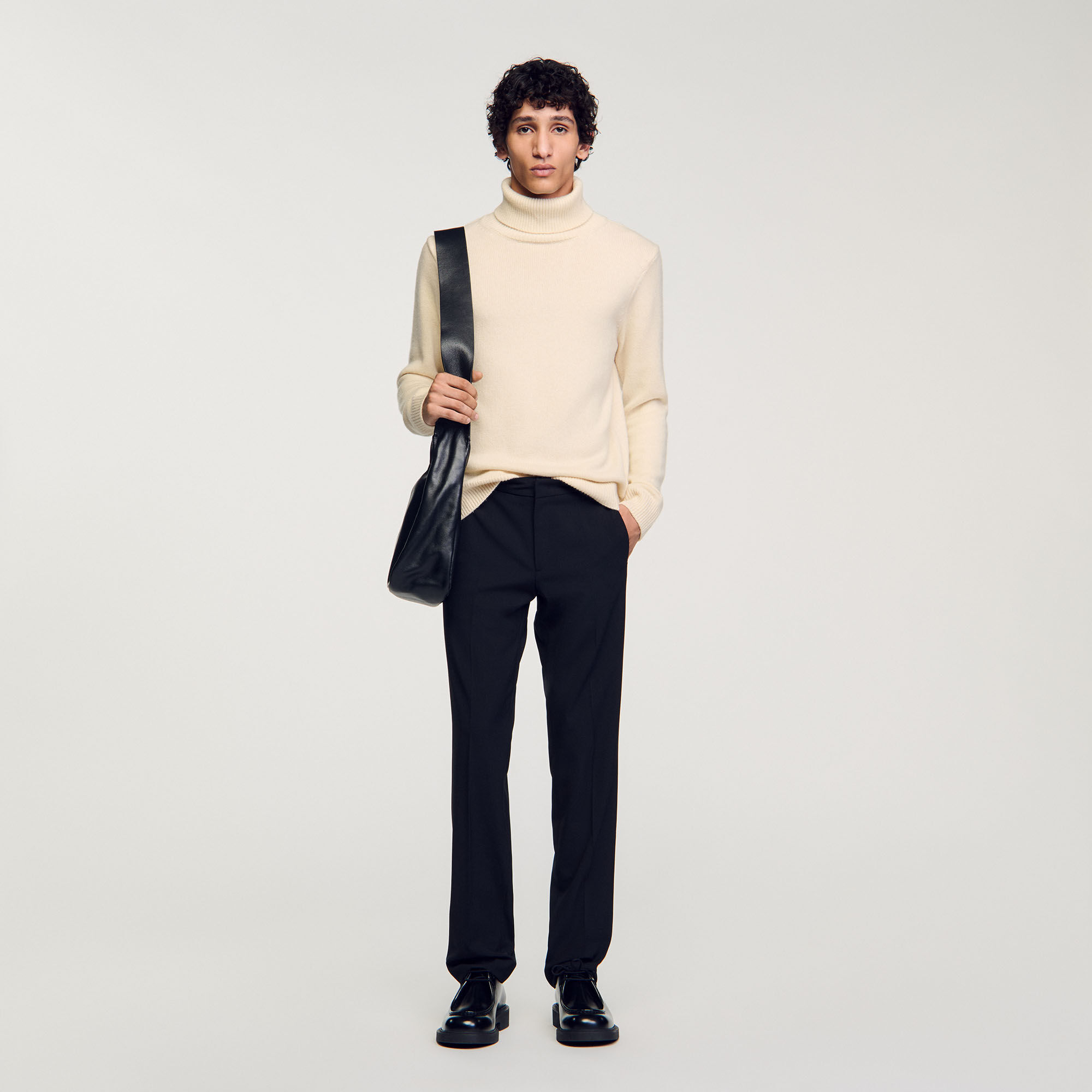 Zip-up jacket black / gray for Men | Sandro Paris
