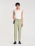 Elasticated straight-leg trousers