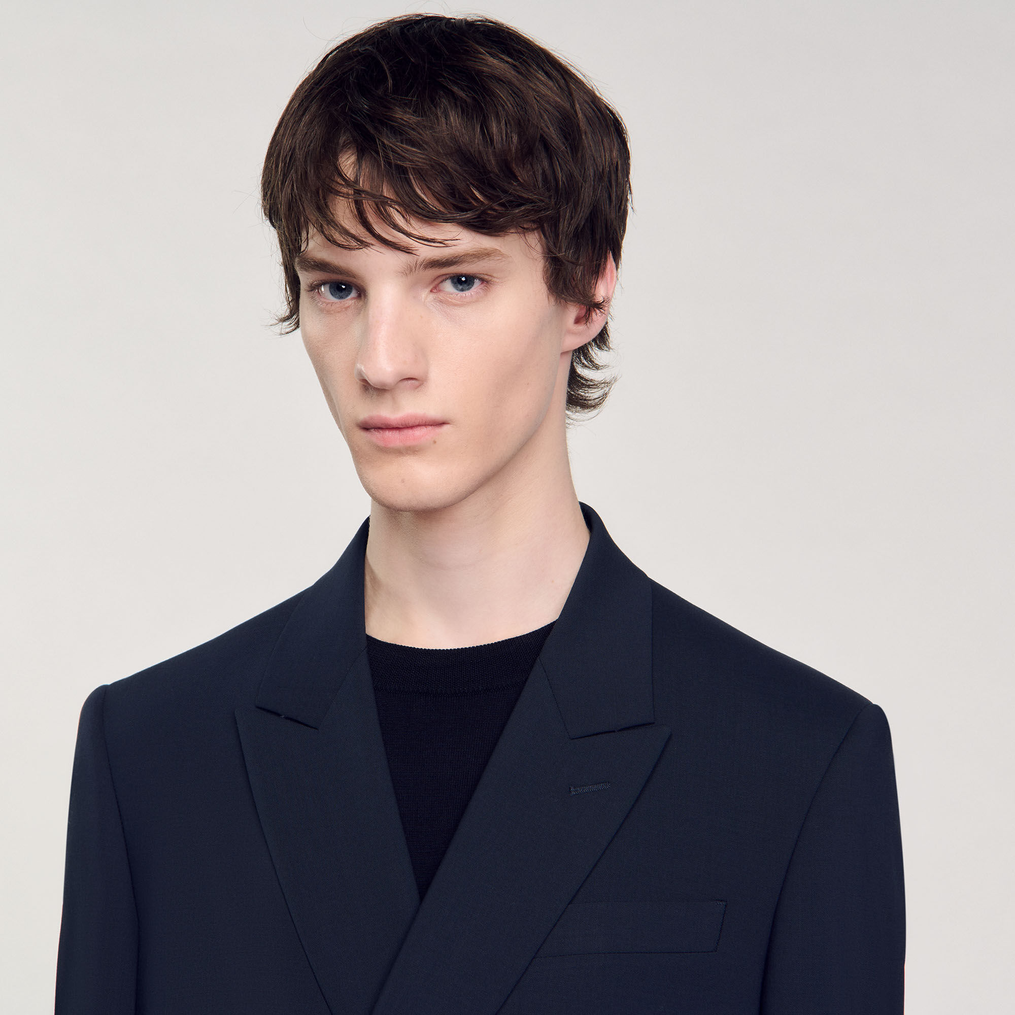 Double-breasted suit jacket blue for Men | Sandro Paris