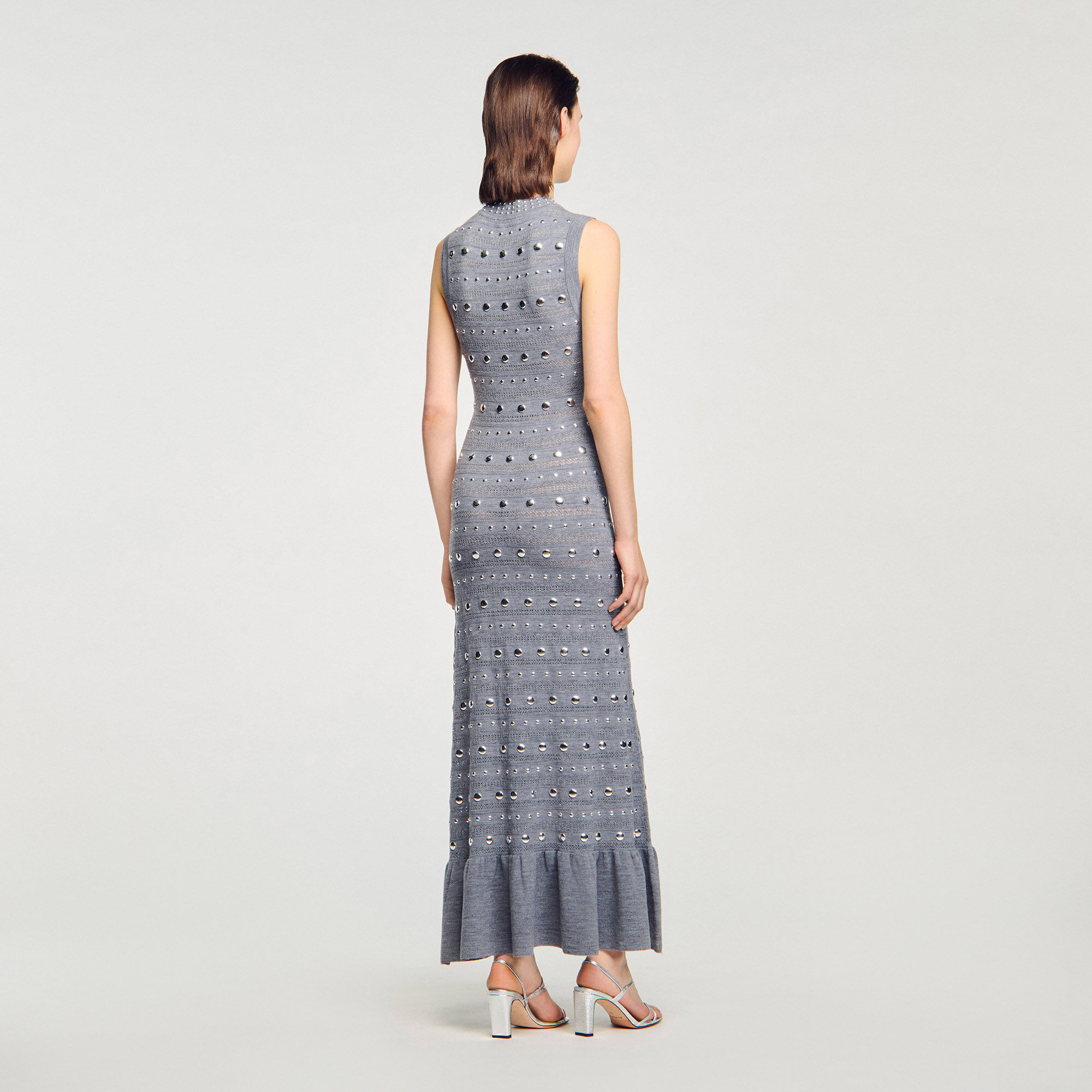 Knit maxi dress with studs