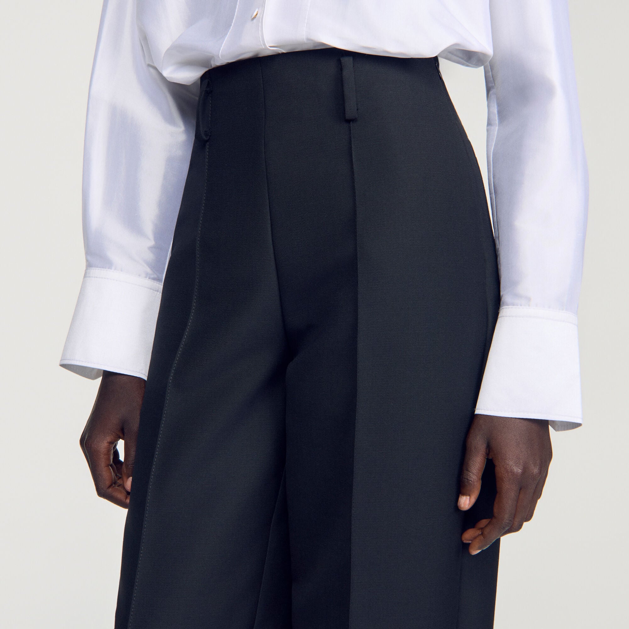 Barrel-leg tweed trousers - Women | Sandro